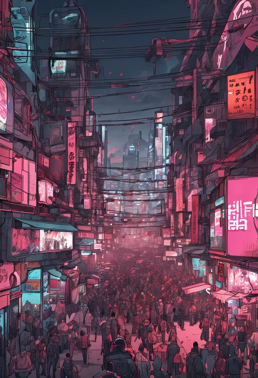 animesque　Looking up　Occupied by the Nazis　Vast and epic Cyberpunk Tokyo　8k　ighly detailed　top-quality