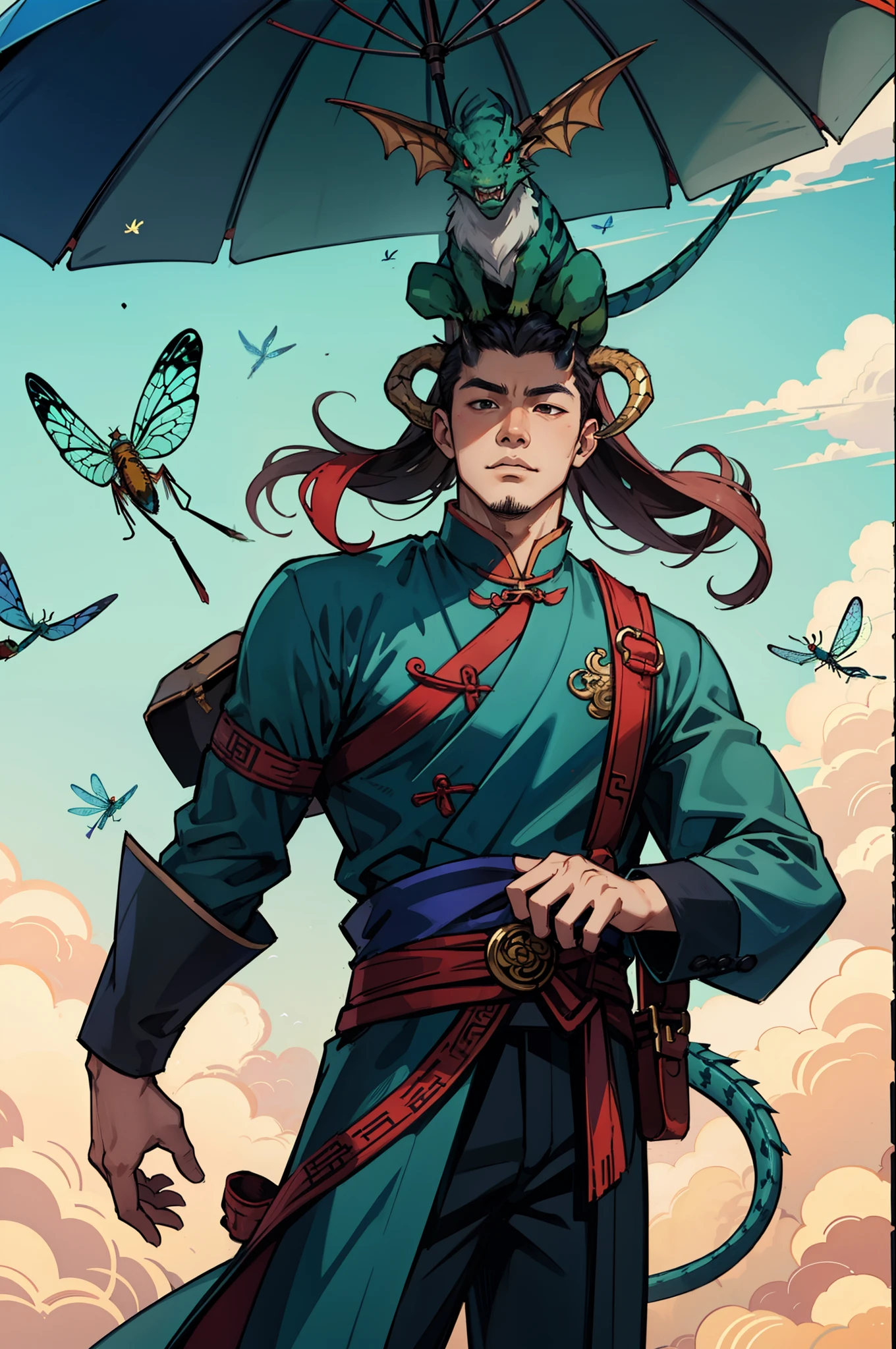 Xiao He showed his sharp horns, and there were dragonflies standing on his head earlier
