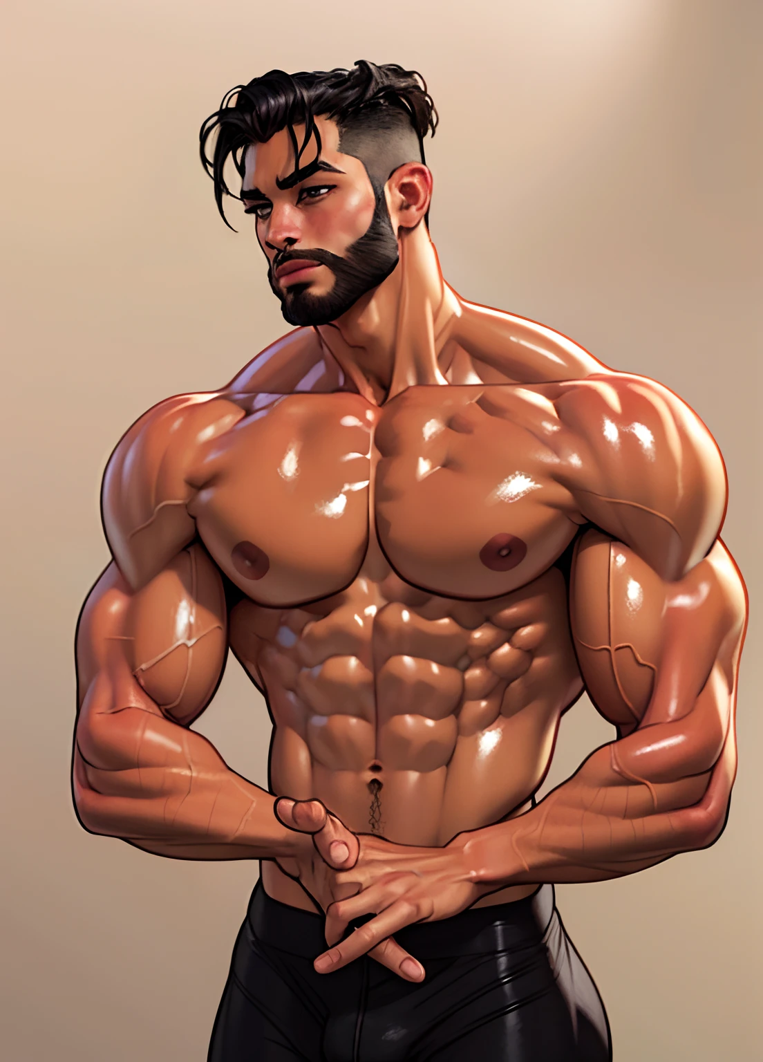 (RAW photo, best quality), (realistic, photo-realistic:1.3), masterpiece, an extremely manly and masculine, extremely detailed, CG, unity , 2k wallpaper, Amazing, finely detail, extremely detailed CG unity 8k wallpaper, huge filesize, ultra-detailed, highres, absurdres, soft light, pietroboselli person, tan skin, detailed fingers, extremely detailed eyes and face, beautiful detailed nose, beautiful detailed eyes, light on face, looking at viewer, (1man, mature face), realistic face, realistic body, underwear, shirtless, big bulge on underwear, big rounded ass