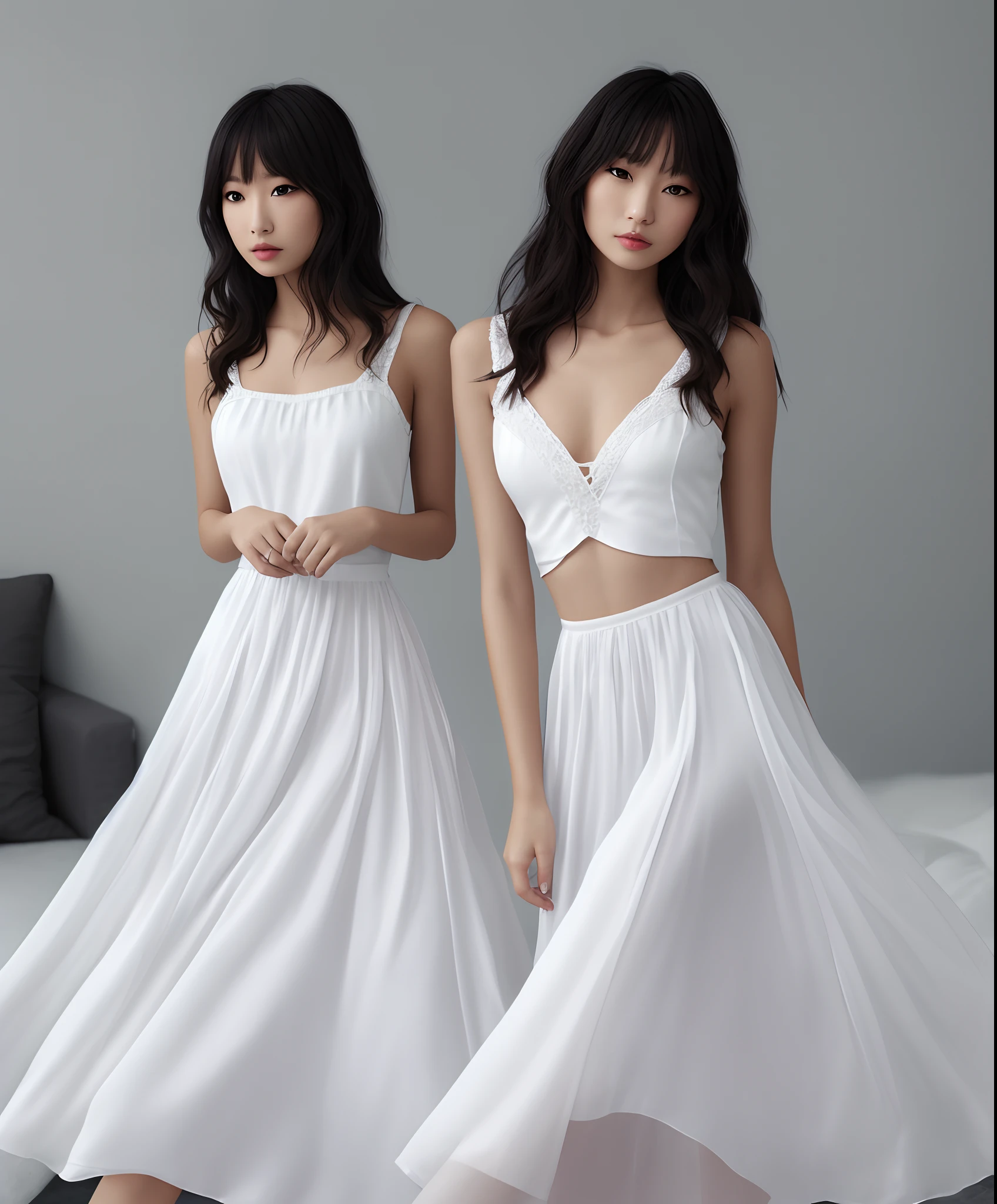 Girly white silk desire