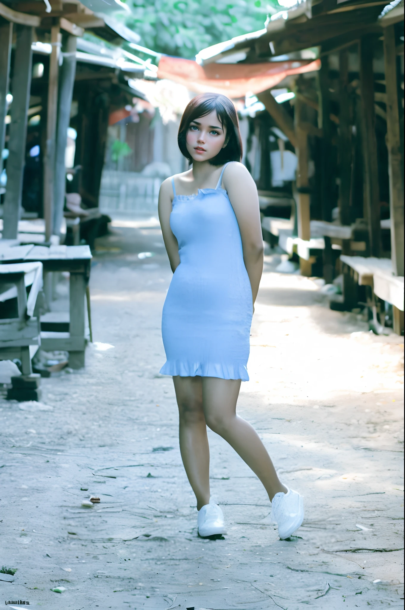 vintage vibe,street photography,retro color grading,face not change,cute girl