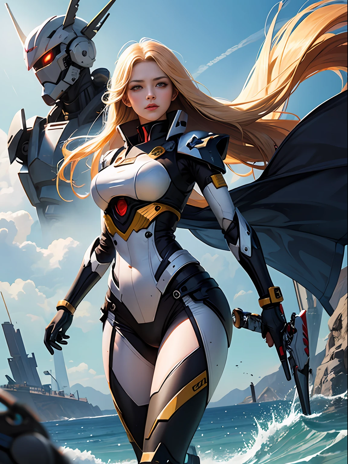 Female general in mecha