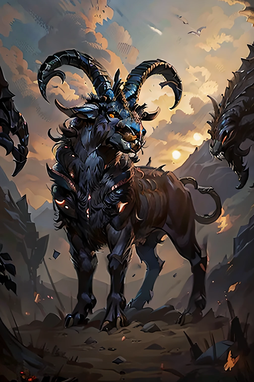An evil creature, with goat face
