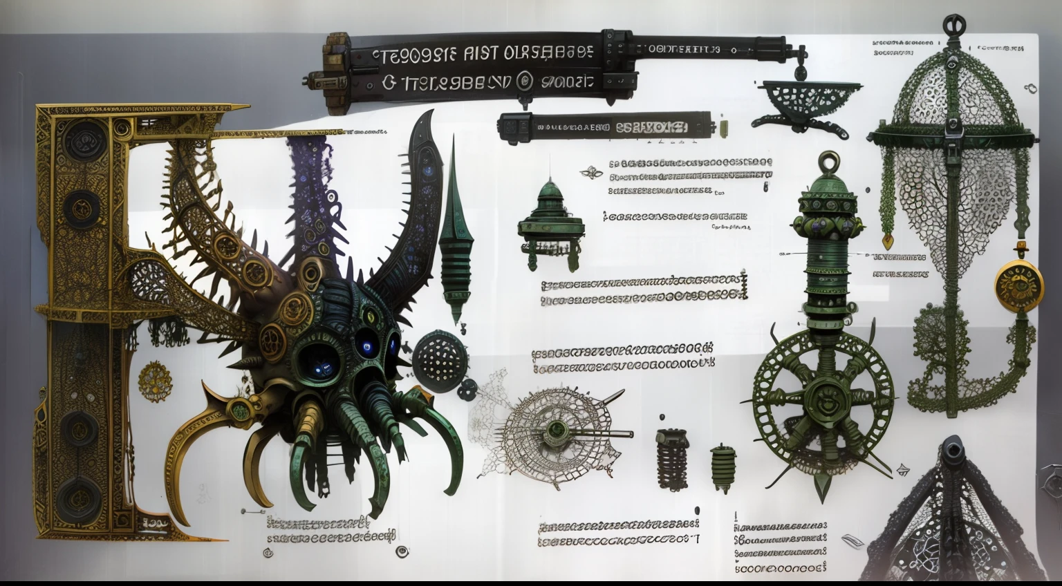 An alchemy observatory with the complex structure of the ancient parasite universe,decrepit,Realiy,Close up