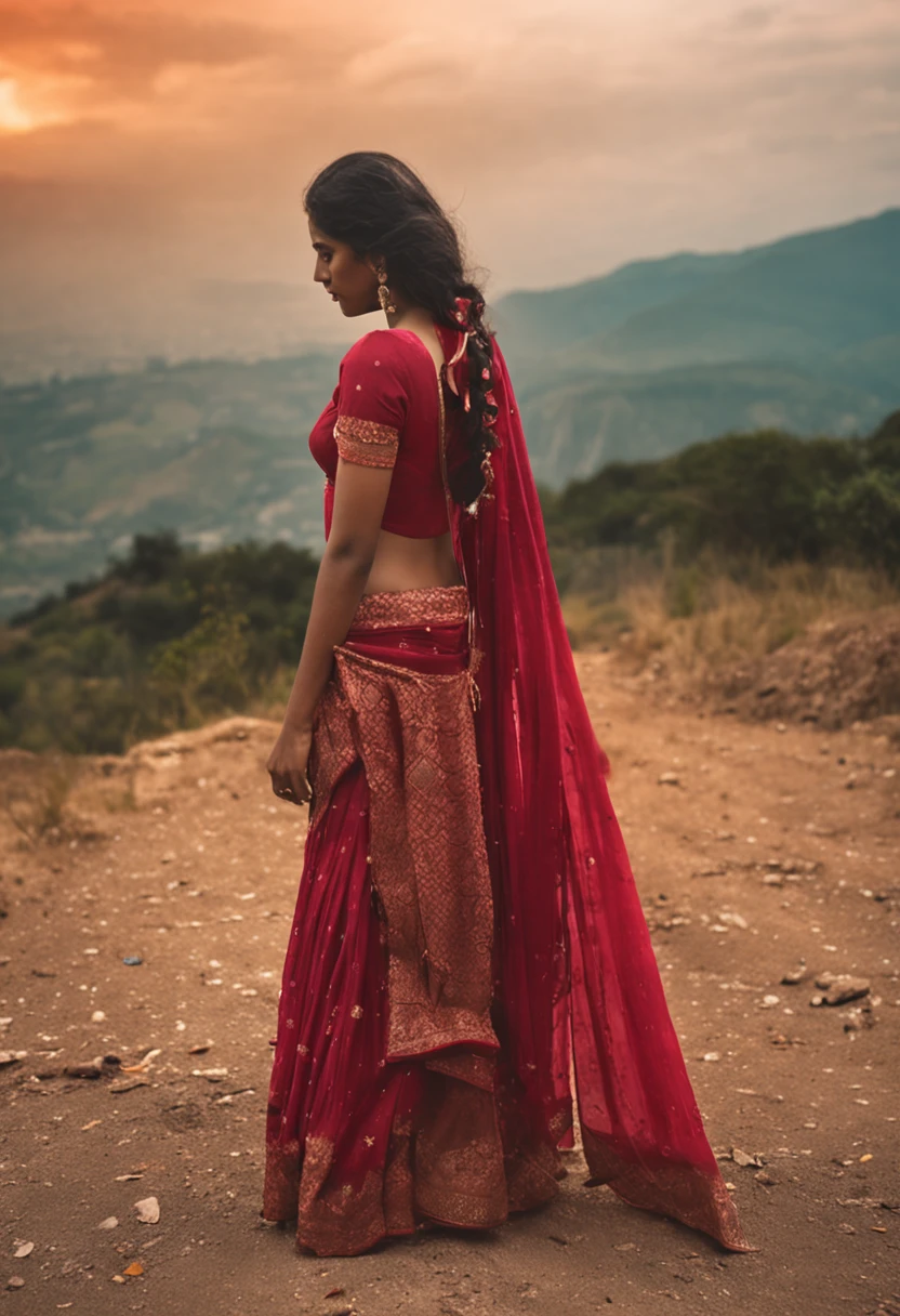 South Africa femal, indian dress, traditional clothes, open saree, red saree, show pussy, cum in pussy