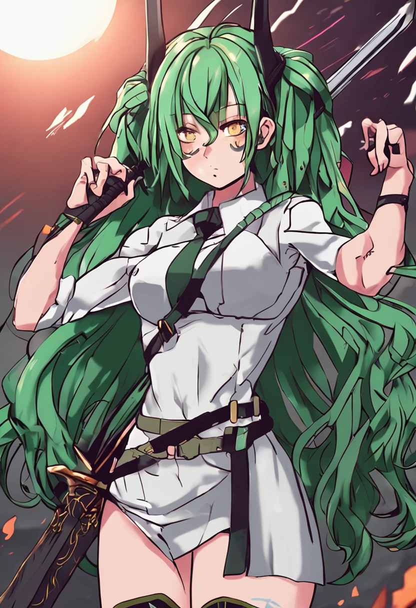 (obra maestra, Mejor calidad:1.2), solo, 1 chica, tatsumaki, no divertido, boca cerrada, mirando a un espectador, session, Llevaba ropa de vuelo Dunhuang, muslos, wide muslos,