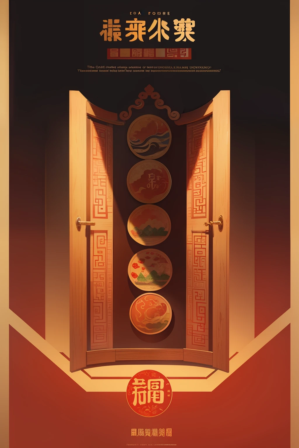 School poster,It is written in the font of the culture of corruption,Style drawing of Chinese culture