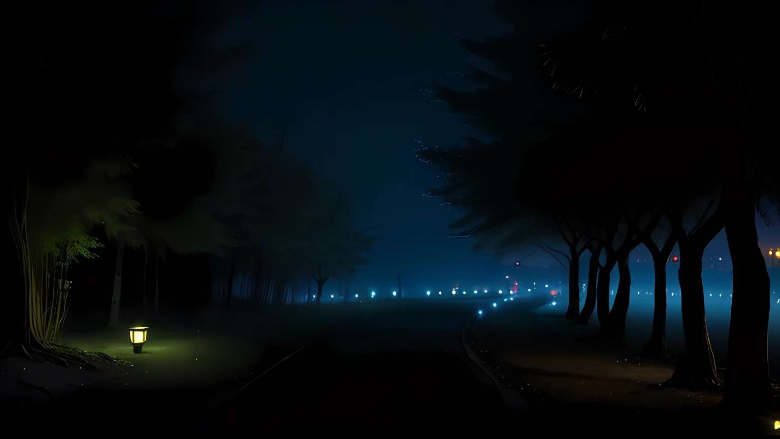 Along the lotus pond,It is a winding road of small coal chips。It's a secluded road;There are also few people walking during the day,The night is even more lonely。Lotus pond on all sides,There are many trees,Gloomily。Side of the road,It's some willows,And some trees whose names are unknown。Moonless evenings,It's a gloomy road,Some are afraid of people。Tonight was good,Although the moonlight is still faint。
