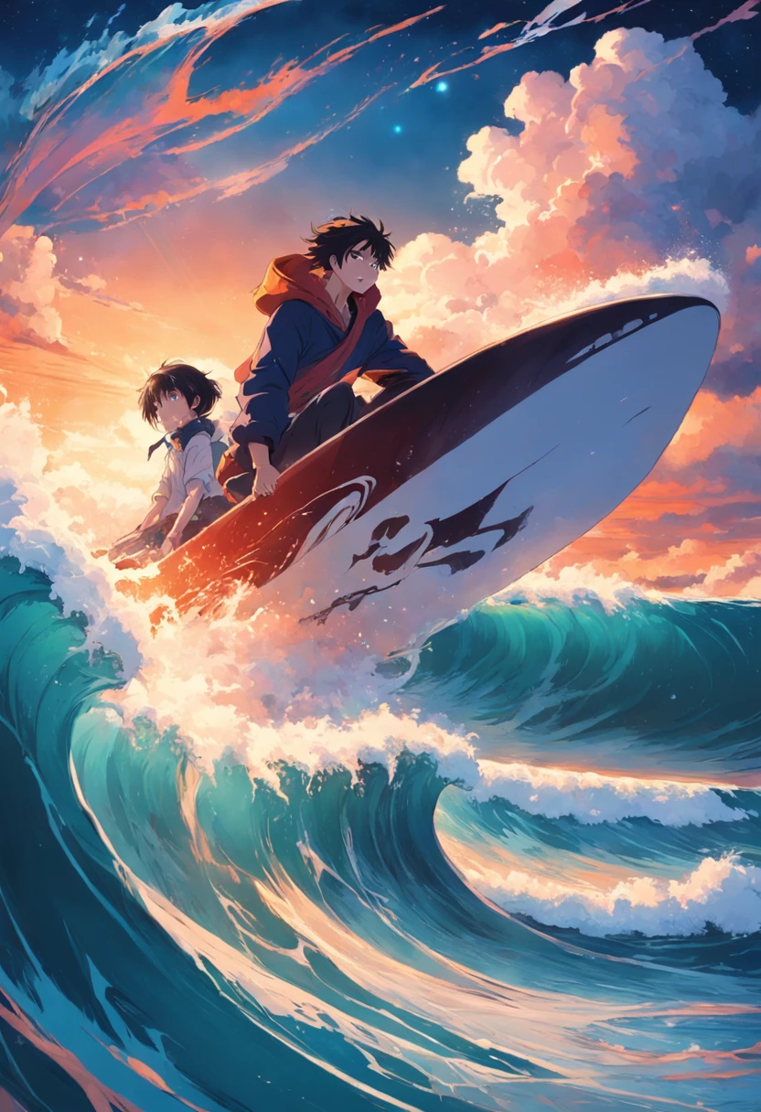 Life experience　Man riding the wave well