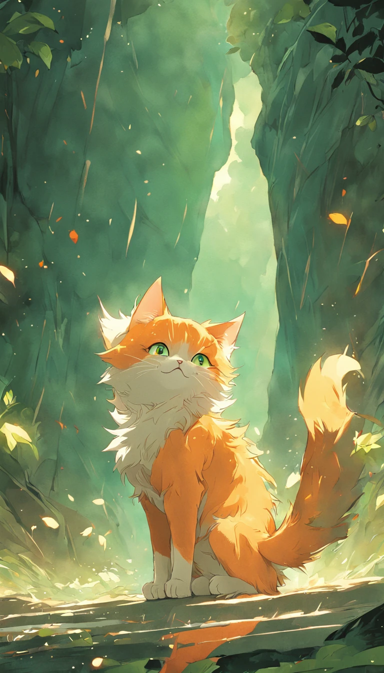 Cute kittens, Jumps, meowing, Playing, scratch, flipped, Cute.green-eyed,Orange cat