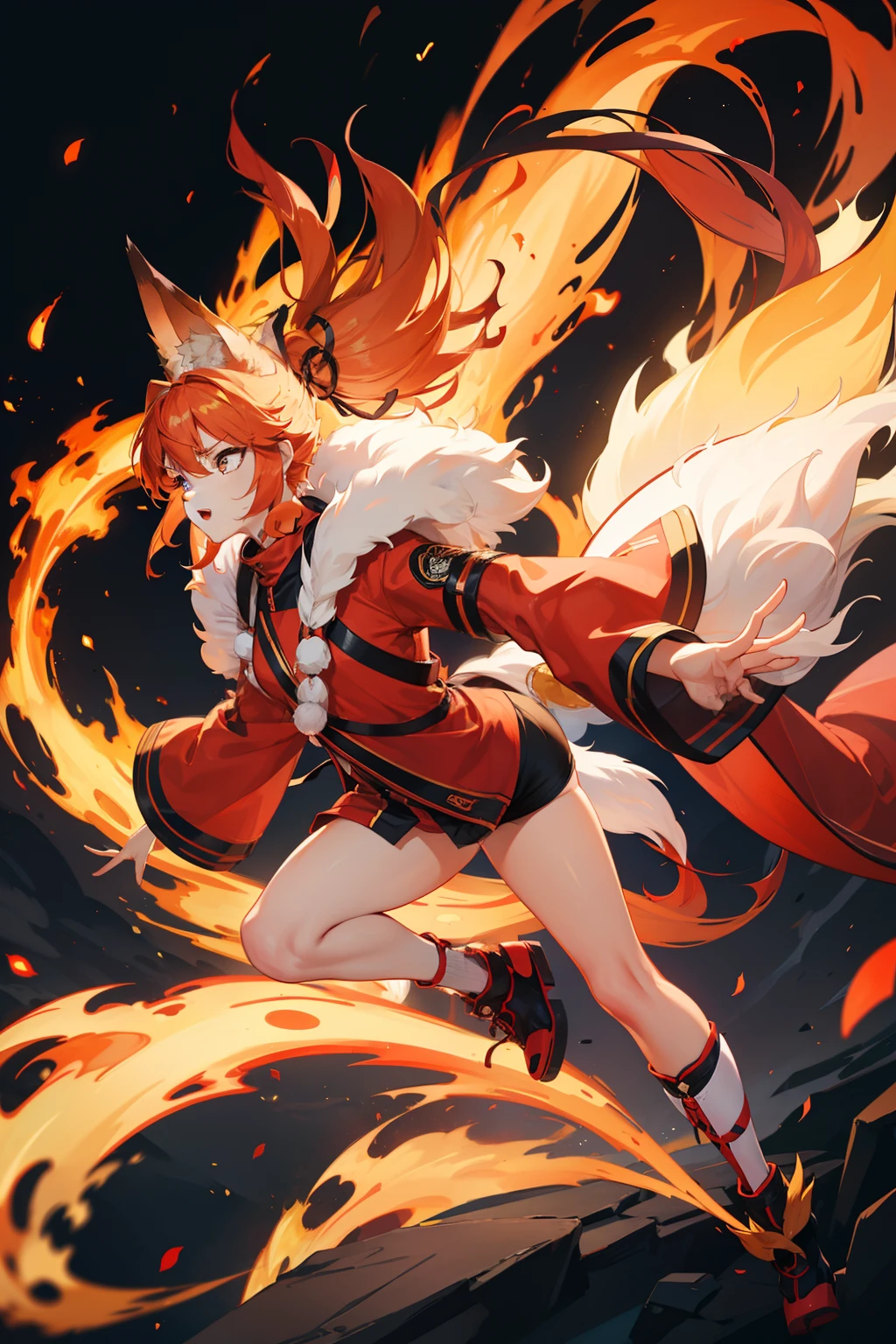 fire fox with nine tail
