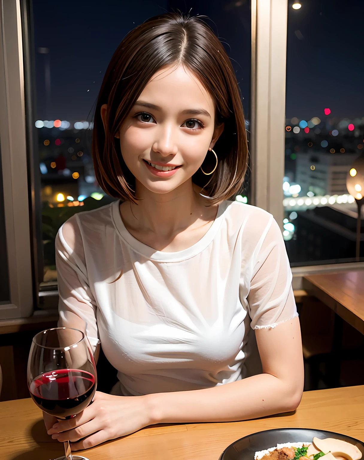 Change to a T-shirt with French sleeves。