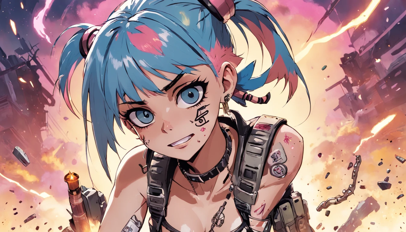 Tank girl,magical weapons,Heavy metals,Glitter steel,Dazzling magic,Great power