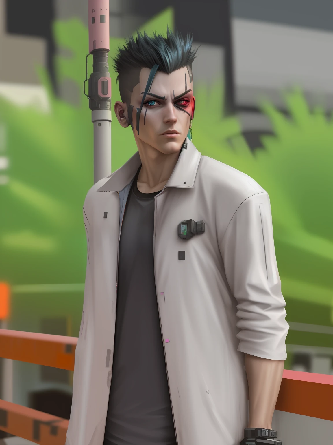 Change background cyberpunk, hero