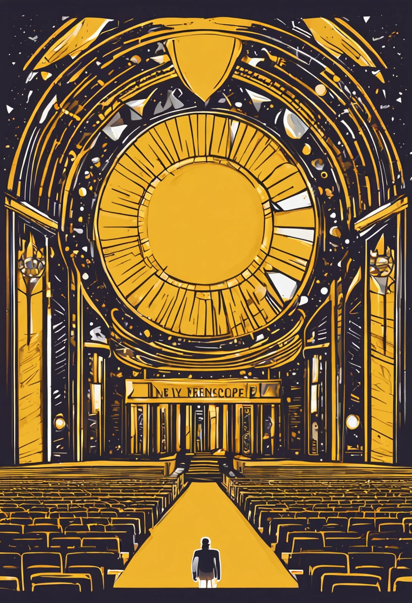 Por favor, Make a logo of a centered yellow ray, em formato de cartoon