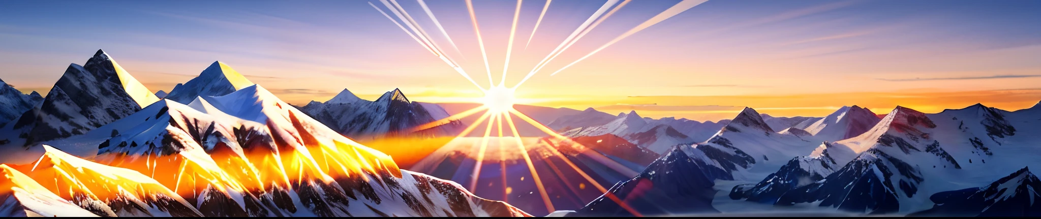 Snow-capped mountains，The sun sets and the top of the mountain shines golden，top-quality，No humans appear，scenecy，Homem-Imponente，8K，k hd