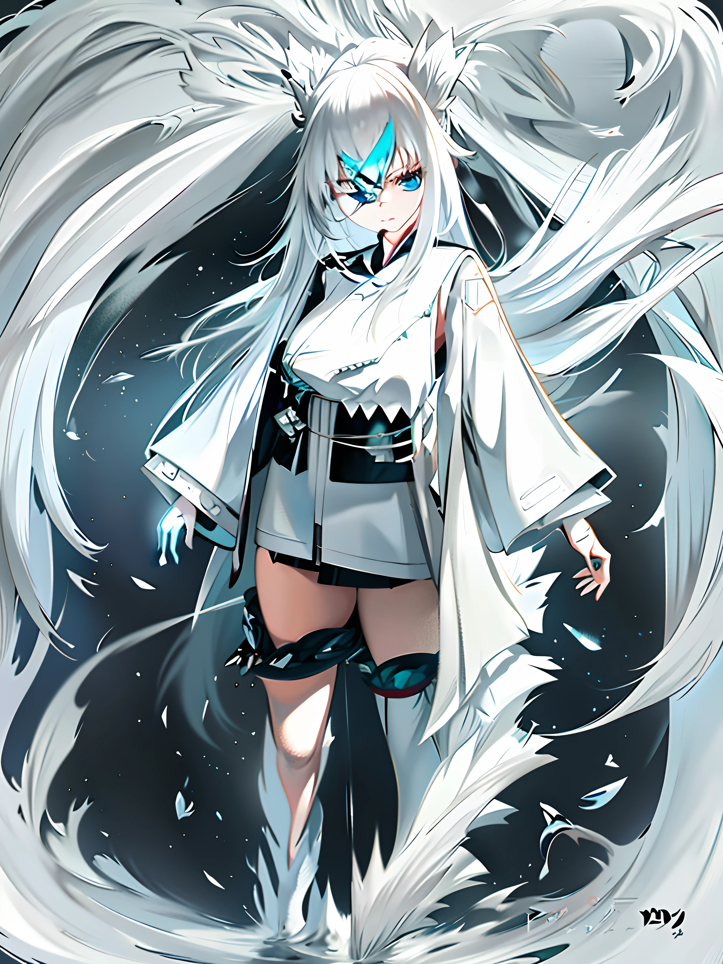 Anime character with long white hair and white cape, Anime art wallpaper 8 K, Anime art wallpaper 4 K, Anime art wallpaper 4k, Best anime 4k konachan wallpaper, Digital art on Pixiv, style of anime4 K, anime styled digital art, Digital anime illustration, Anime style illustration, Anime girl walking on water, Beautiful anime artwork