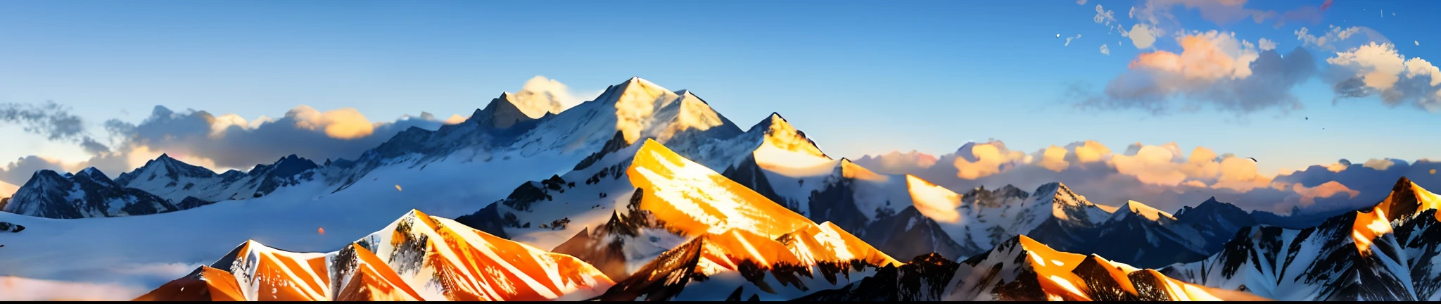 Snow-capped mountains，The sun sets and the top of the mountain shines golden，top-quality，No humans appear，scenecy，Homem-Imponente，8K，k hd
