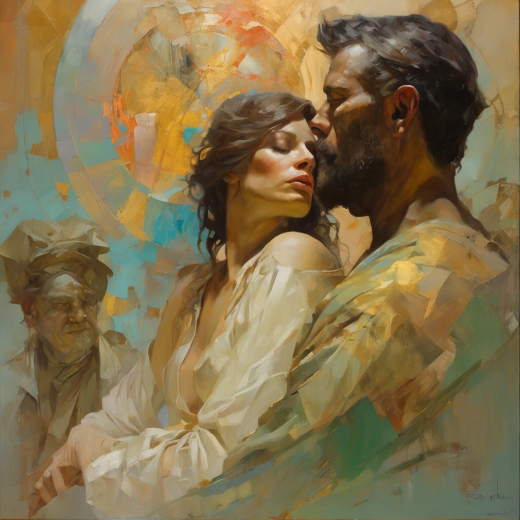 A loving malay couple drenched in a torrential rain. The busty woman with long hair, wearing white offshoulder satin rompers and white skirt, no bra, woman sitting on the man laps. The slim man wearing round neck tshirt,  high definition, 4k, photorealistic