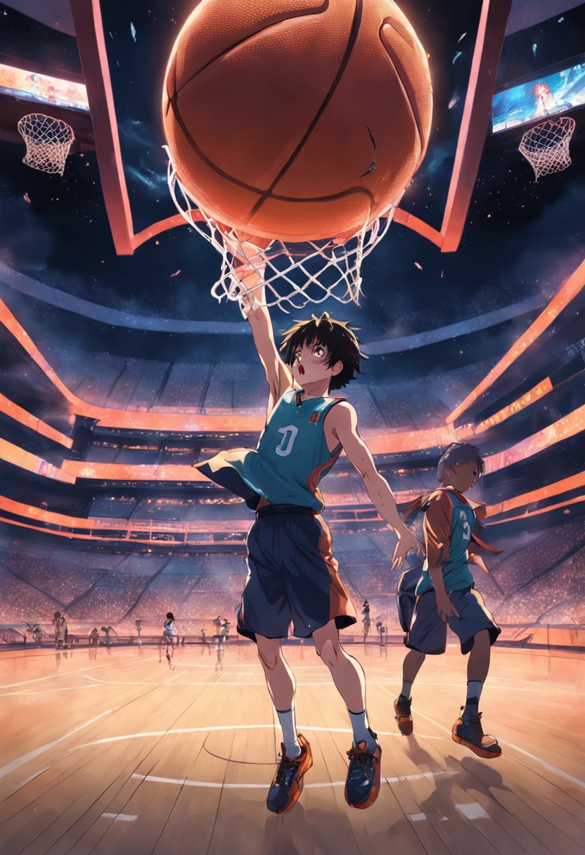 A combination of basketball and football