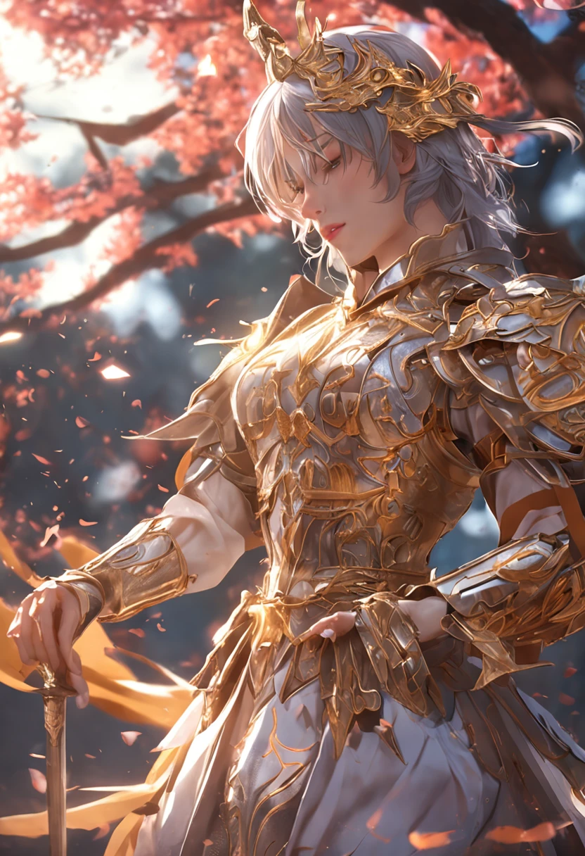 The most beautiful adults、Western beauties、Crimson Flame with a sword in the meadow、Armor、dance