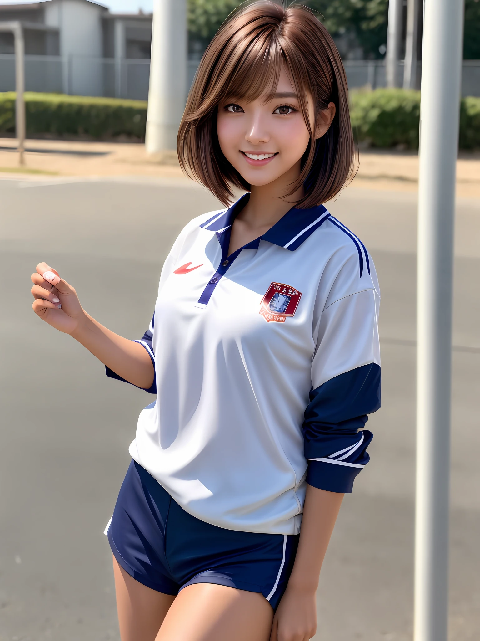 a close up of a woman in a white shirt posing for a picture, Japanese Models, hanekawa tsubasa, Wearing a volleyball jersey, sakimichan, professional sports style, 奈良美智, 🚿🗝📝, chiho, Sui Ishida, Kiyoko Suzuki, nishimiya shouko, wearing a school soccer uniform