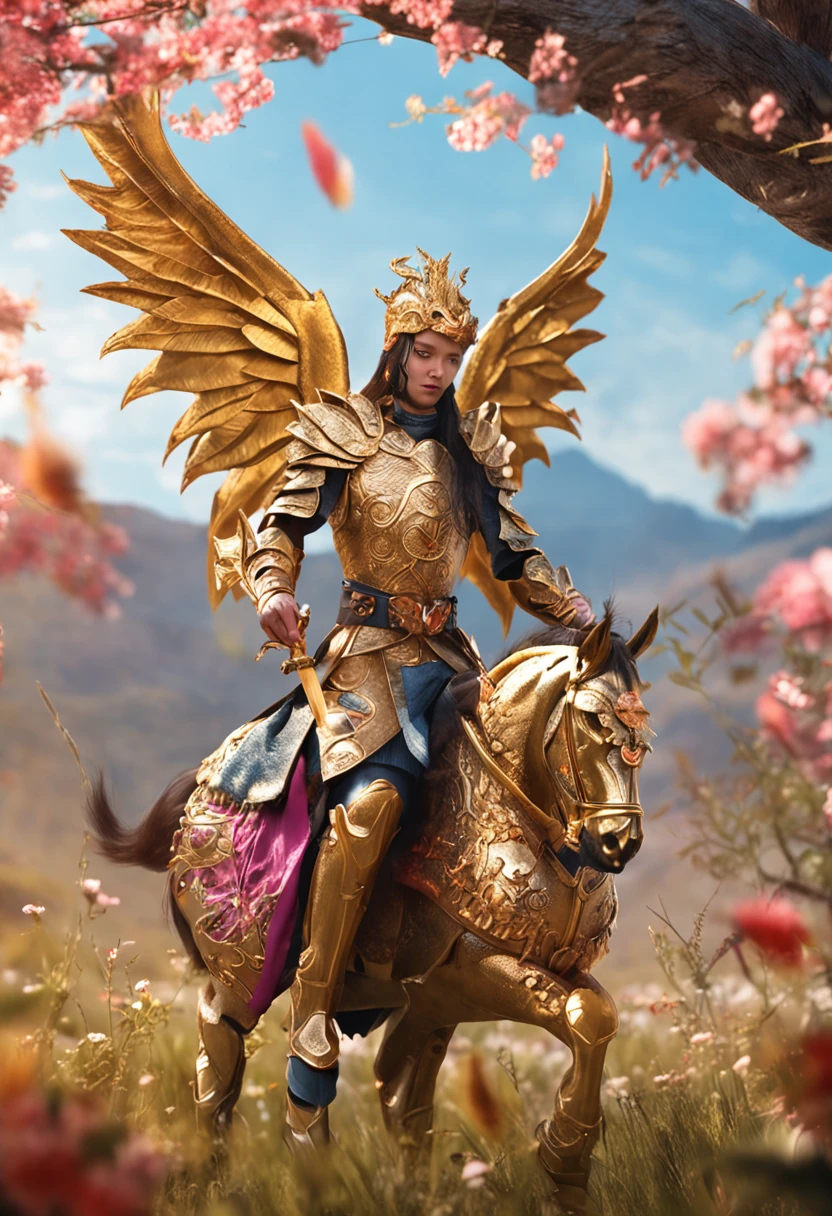The most beautiful adults、Western beauties、Crimson Flame with a sword in the meadow、Armor、dance