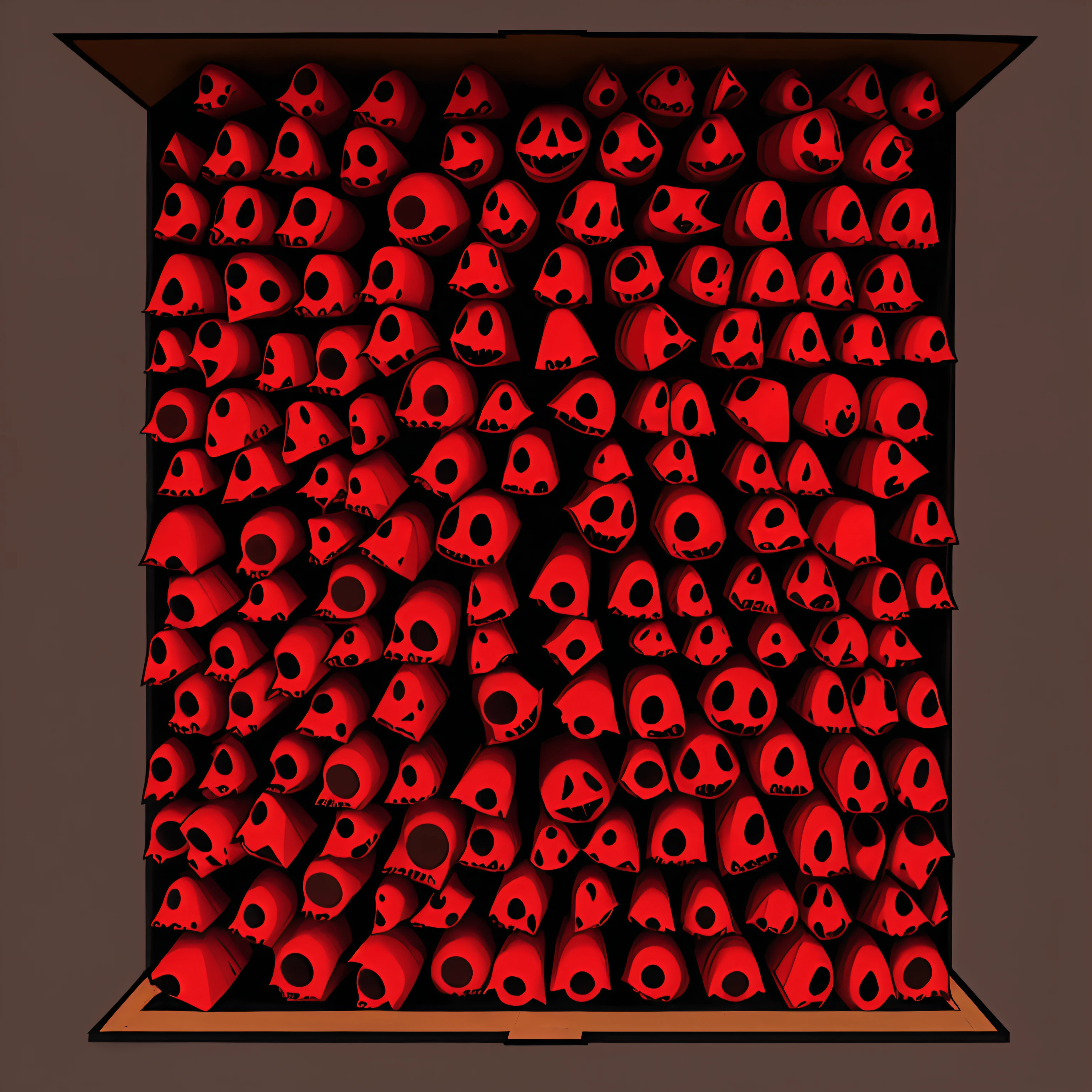 Grave Madaart, simple background, horor \(theme\), Devilish head, Scary face, strange, Spooky, 1 boy, 4girl, Ahoge, boxes, cardboard box, chinese, comics, eye glasses, hight resolution, banya, monochromes, multipel Girls, hot onsen, paper, perspiring,Fat