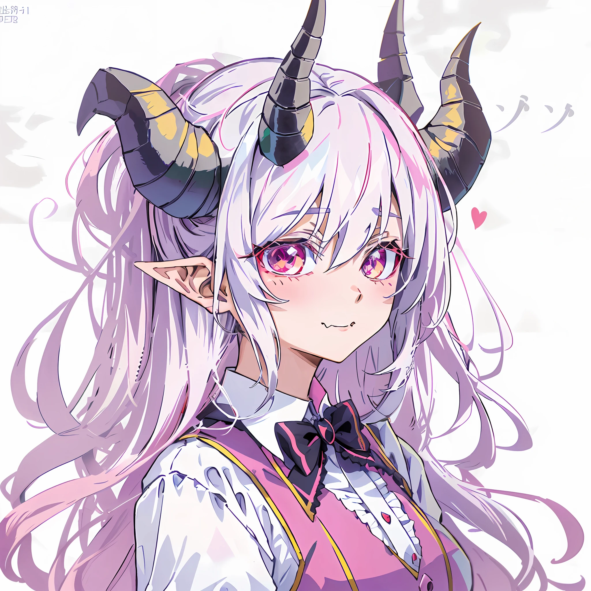 Anime girl with horns and bow tie, With horns, girl design lush horns, demon anime girl, cute horns, mika kurai demon, Demon Girl, white horns queen demon, Keqing from Genshin Impact, detailed anime character art, portrait of demon girl, shalltear from overlord, demon horn, anime moe art style, demon white horns