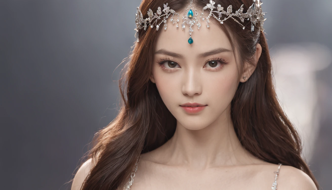 ​masterpiece, 8K, Digital SLR, ultra-quality, face perfect, clean, flawless, The best lighting, (a goddess of creation, creating a universe, Majestic costumes, pious, On the front)), Very long hair, jewely, hair adornments, 电影灯光, beautifully detailed eyes, Beautiful skins, enticing, 超A high resolution, hight resolution,细致背景