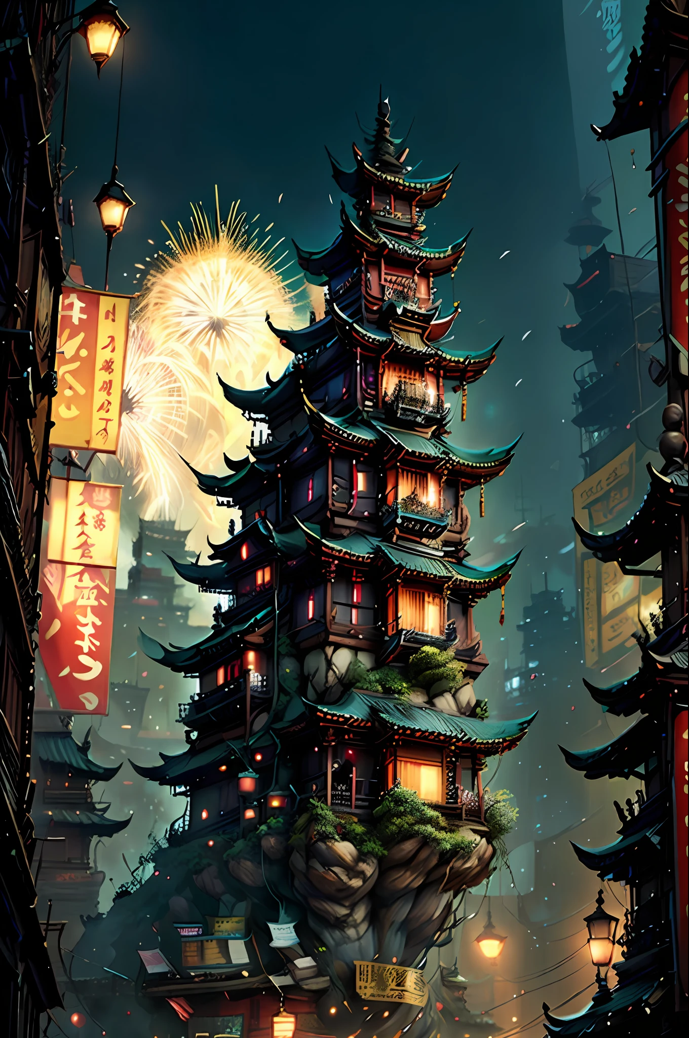 yamashiro,Dense construction,Street,Human fireworks,bazaars