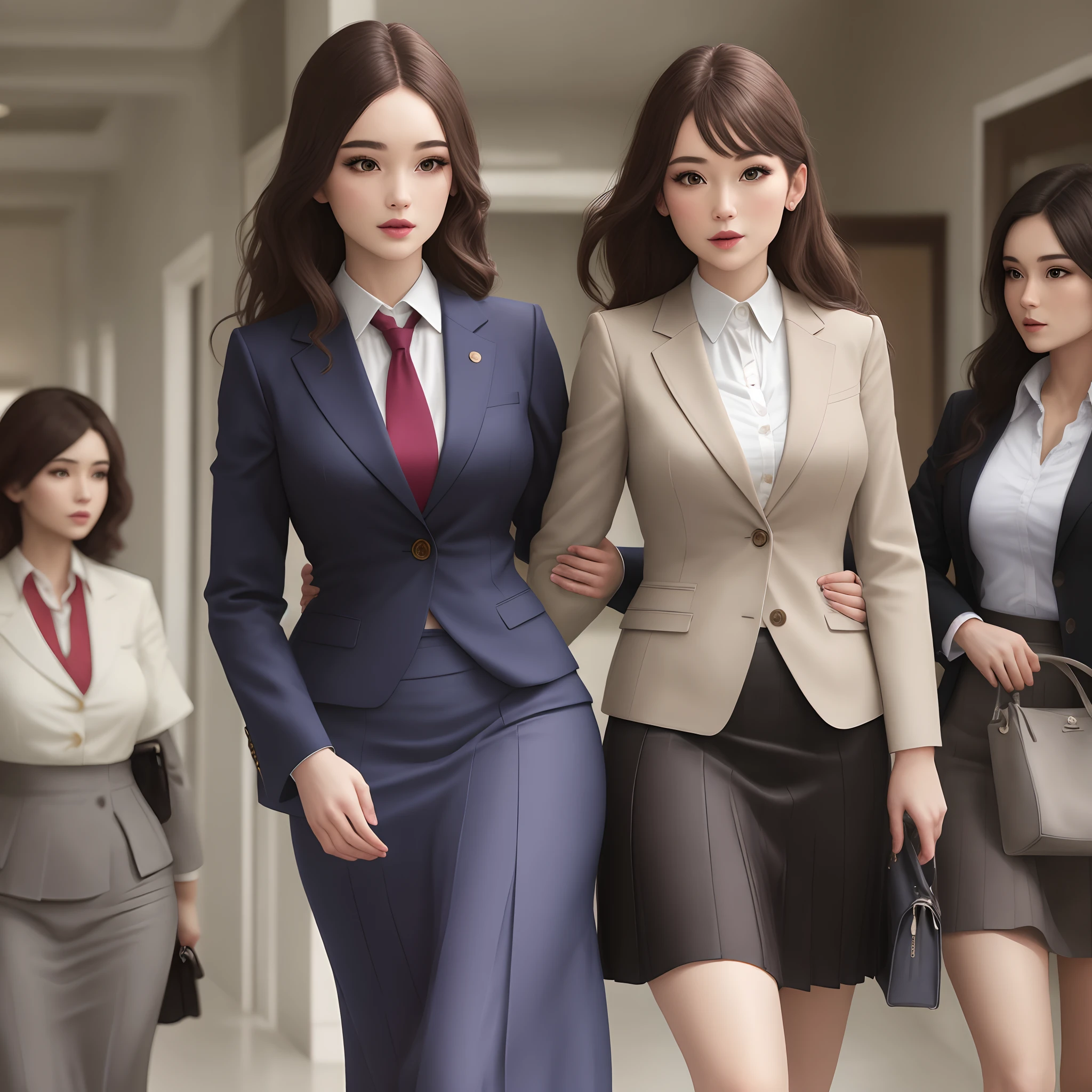 Women in skirt suits