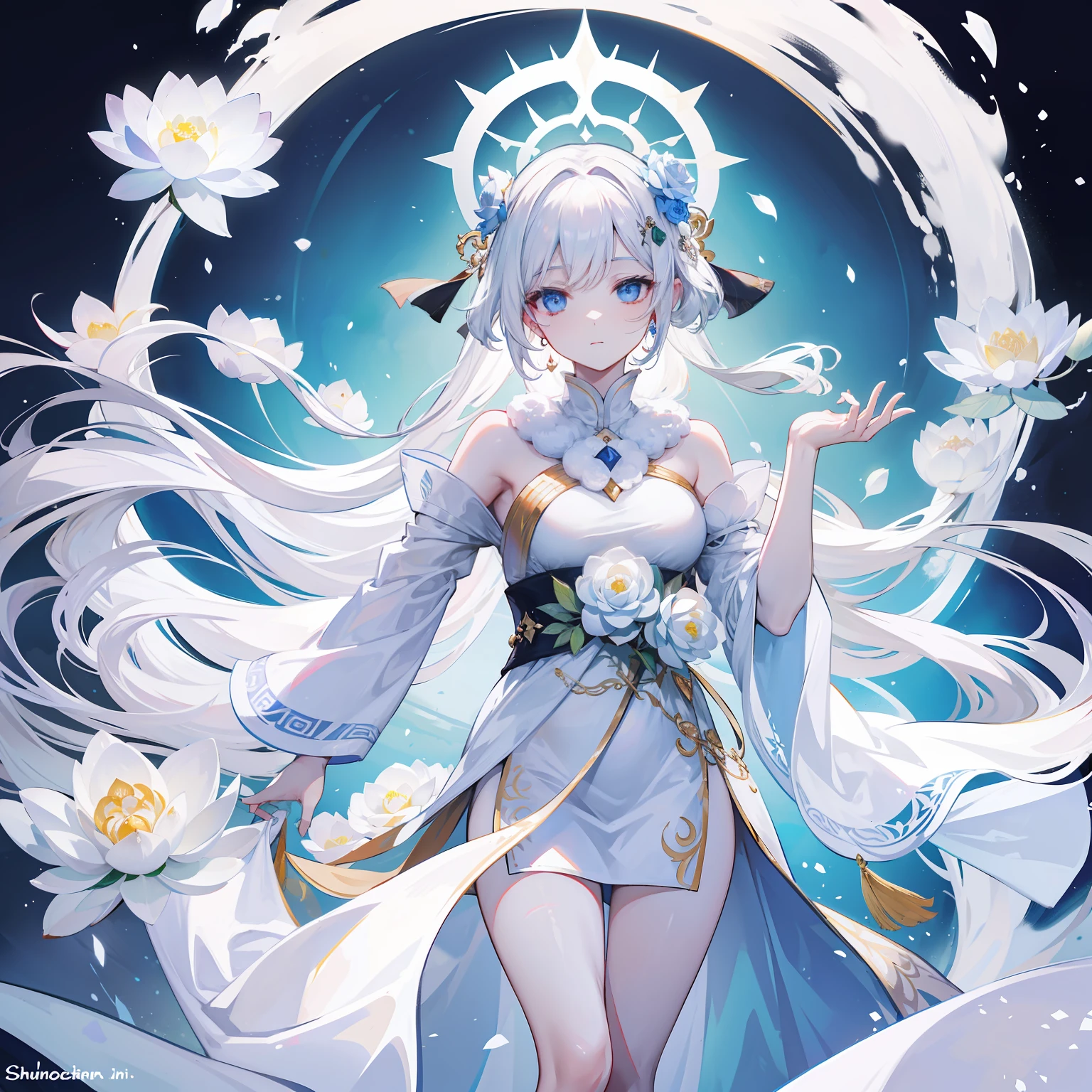 The supreme god of whiteness and flawlessness,It is the embodiment of the snow-white lotus flower