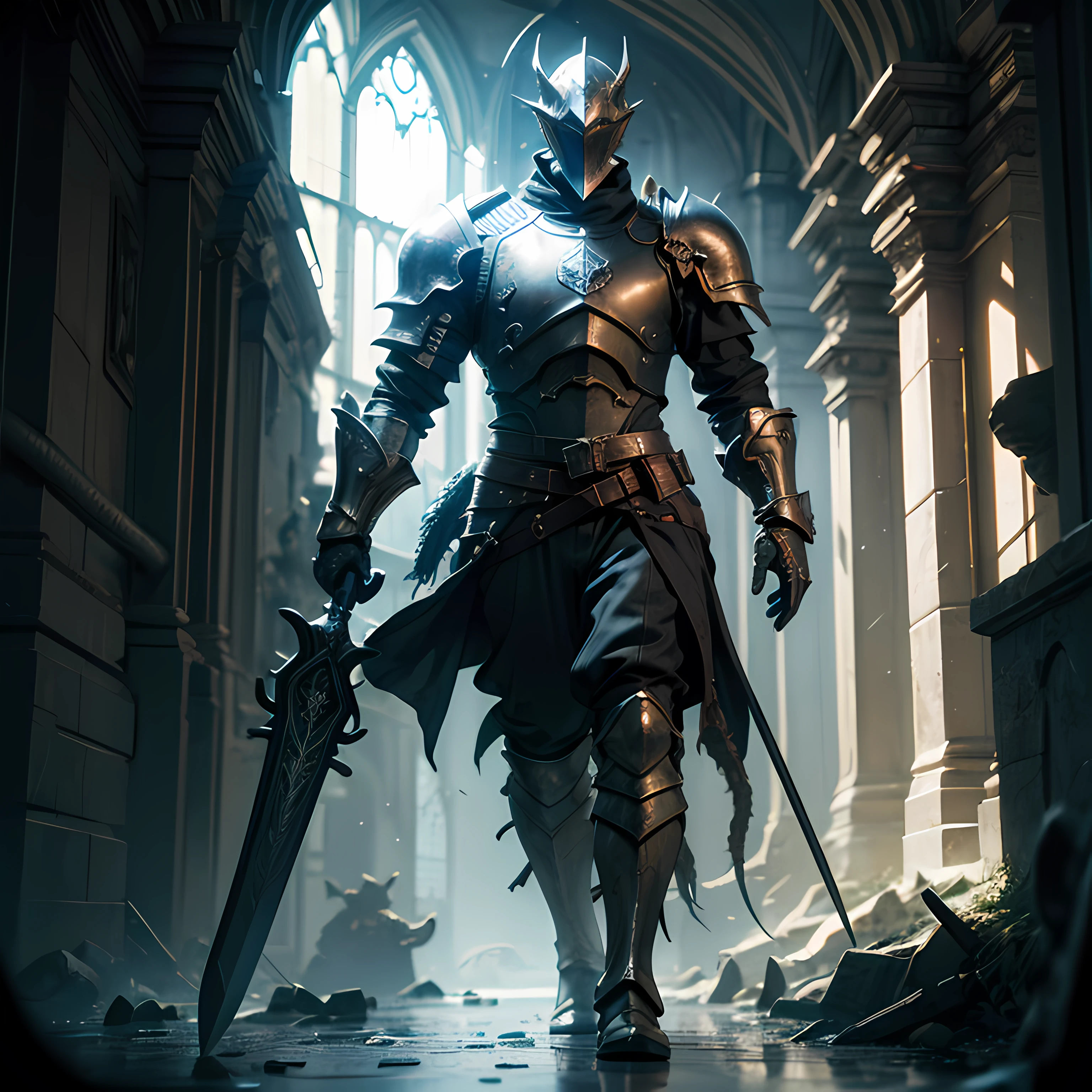 dark castle, big sword, Armor, Dragon in the background, Dark Souls 3 game, Man, full bodyesbian, Dark, ((Best quality)), ((Masterpiece)), (Detailed: 1.4), 。.3D, ,hdr (HighDynamicRange),Ray tracing,NVIDIA RTX,Hyper-Resolution,Unreal 5,Subsurface dispersion, PBR Texture, Post-processing, Anisotropic filtering, Depth of field, Maximum clarity and sharpness, Many-Layer Textures, Albedo and specular maps, Surface Coloring, Accurate simulation of light-material interaction, Perfect proportions, rendering by octane, Two-tone lighting,Wide aperture,Low ISO,White balance,Rule of thirds,8K raw data
