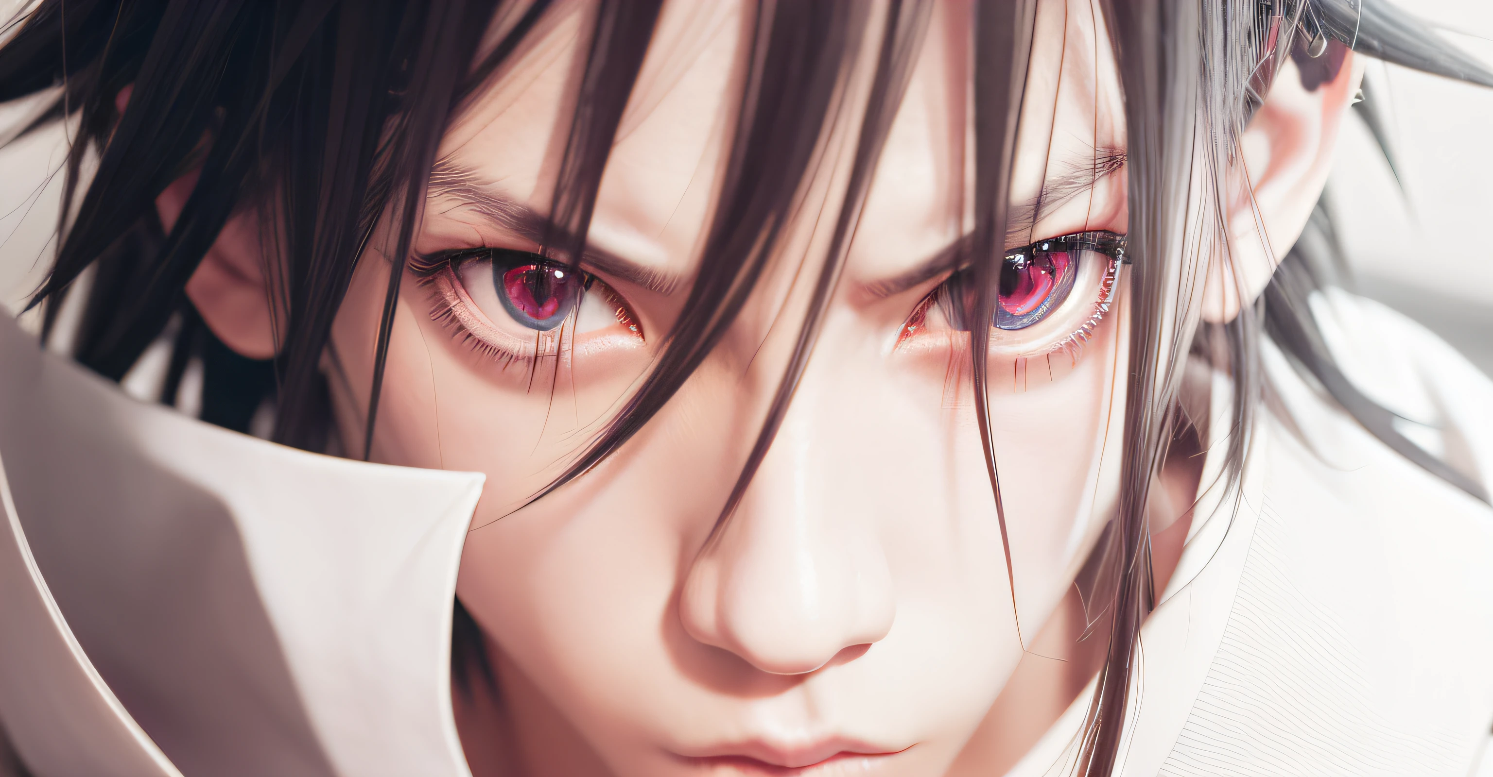 sasuke, rinnegan, sharingan, black hair, close up face, naruto, anime