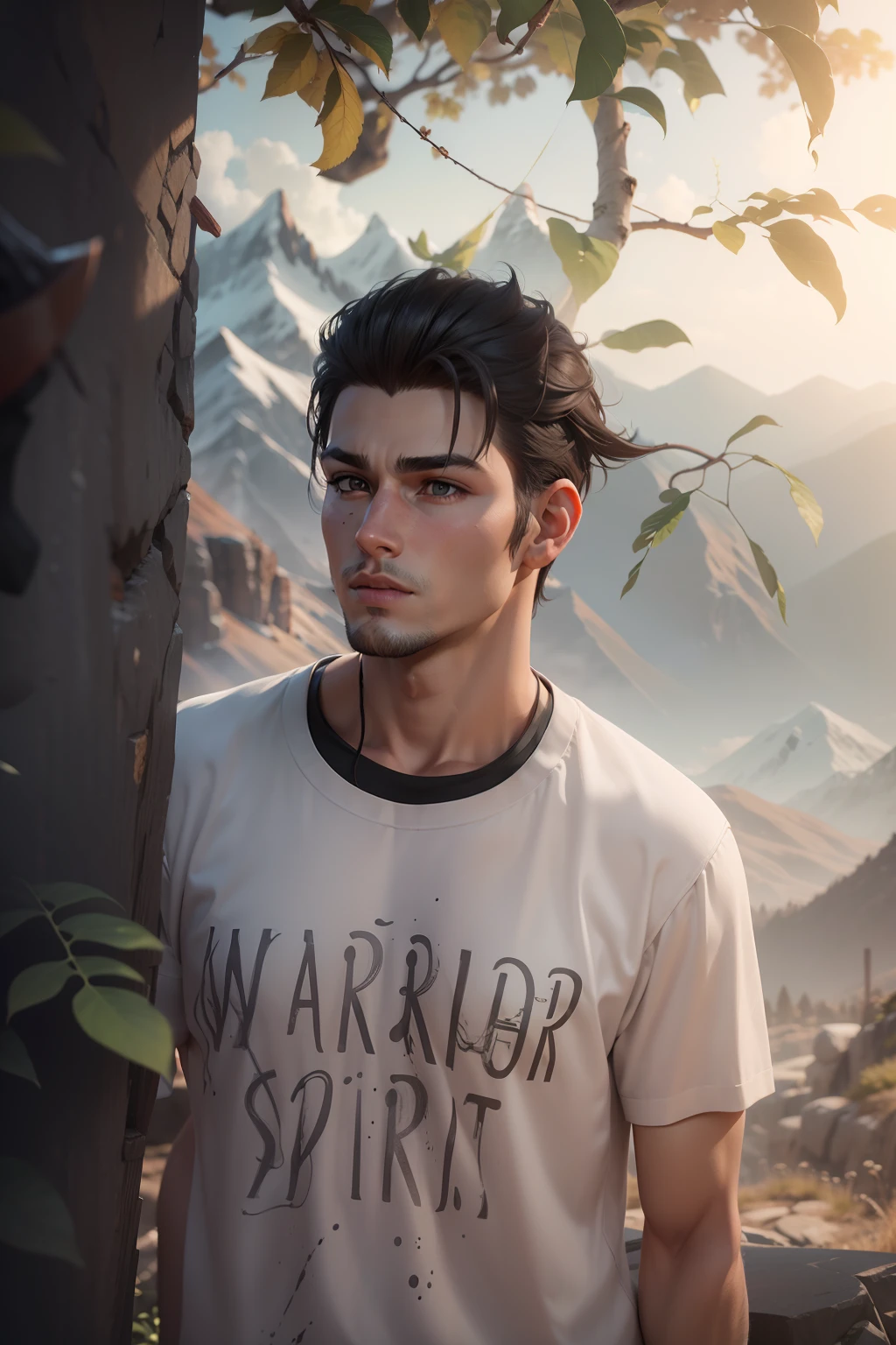 Change background to Moutain, Make this boy handsome, high quality, ultra hd, handsome, 3d, super detailed, make this carecter ai 3d avatar,