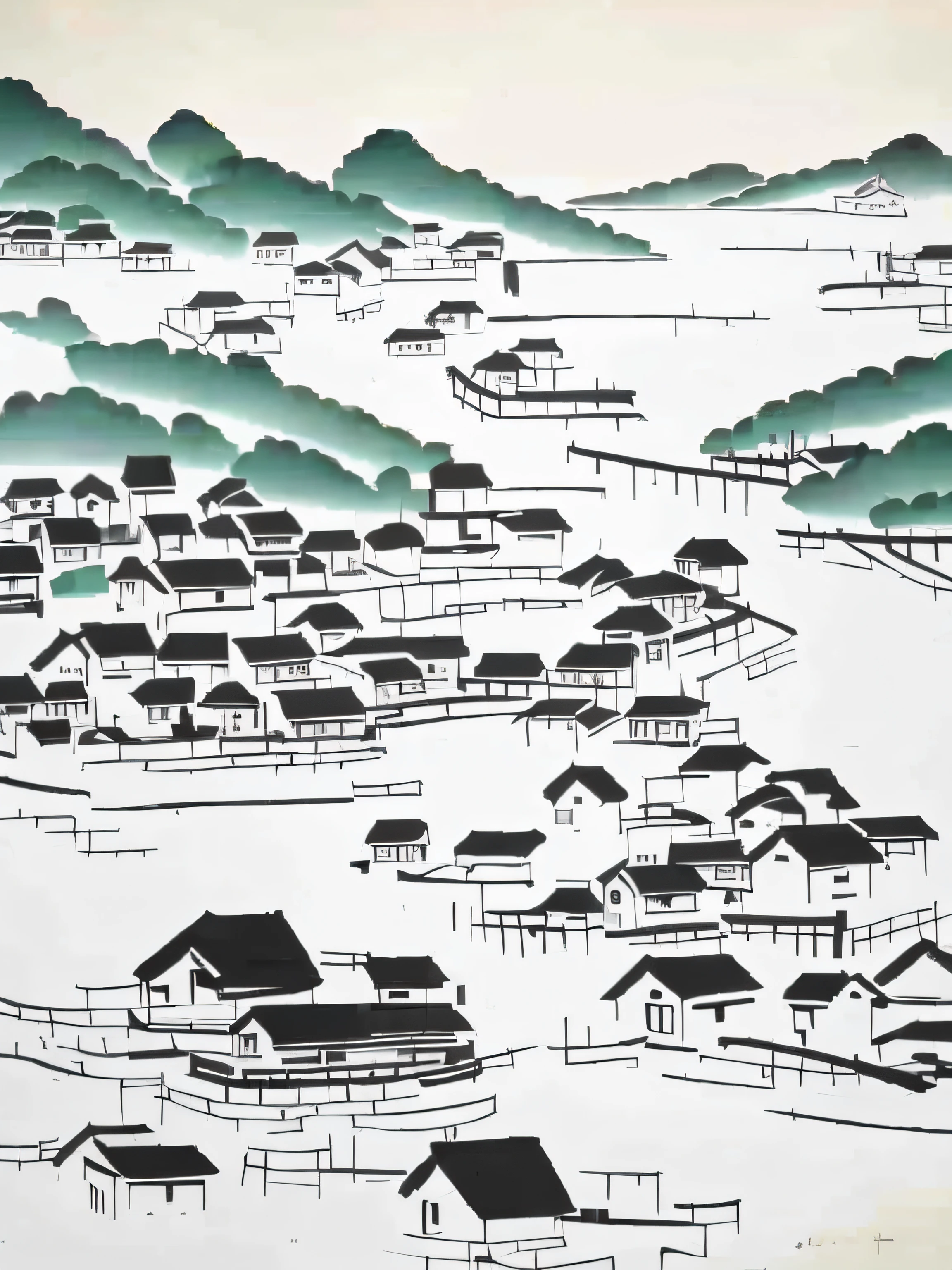 Wu Guanzhong style,Chinese ink painting