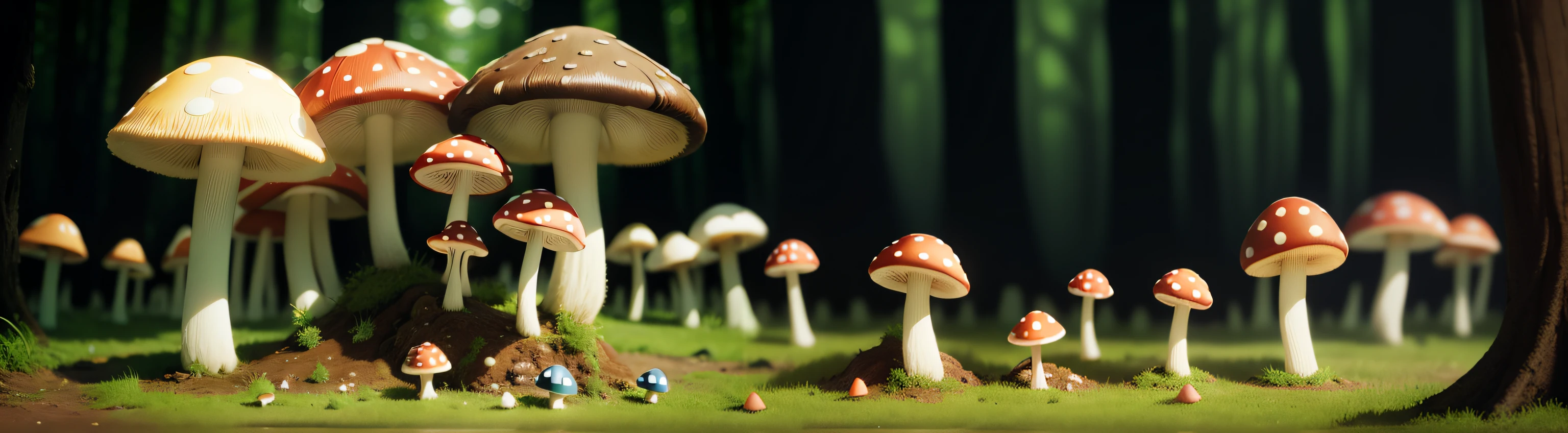 Mushroom forest,Macro