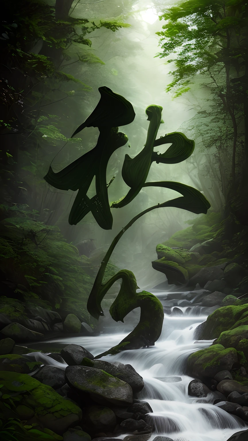 Green Nature，In the forest，water droplets，stream, rocks,  Bright picture， fog, clouds, (intricate detail), hdr, (intricate detail, hyperdetailed:1.2), cinematography, light, shadow, texture, centering，, masterpiece, best quality, 8k, insane details, intricate details, hyperdetailed, hyper quality, high detail, ultra detailed,