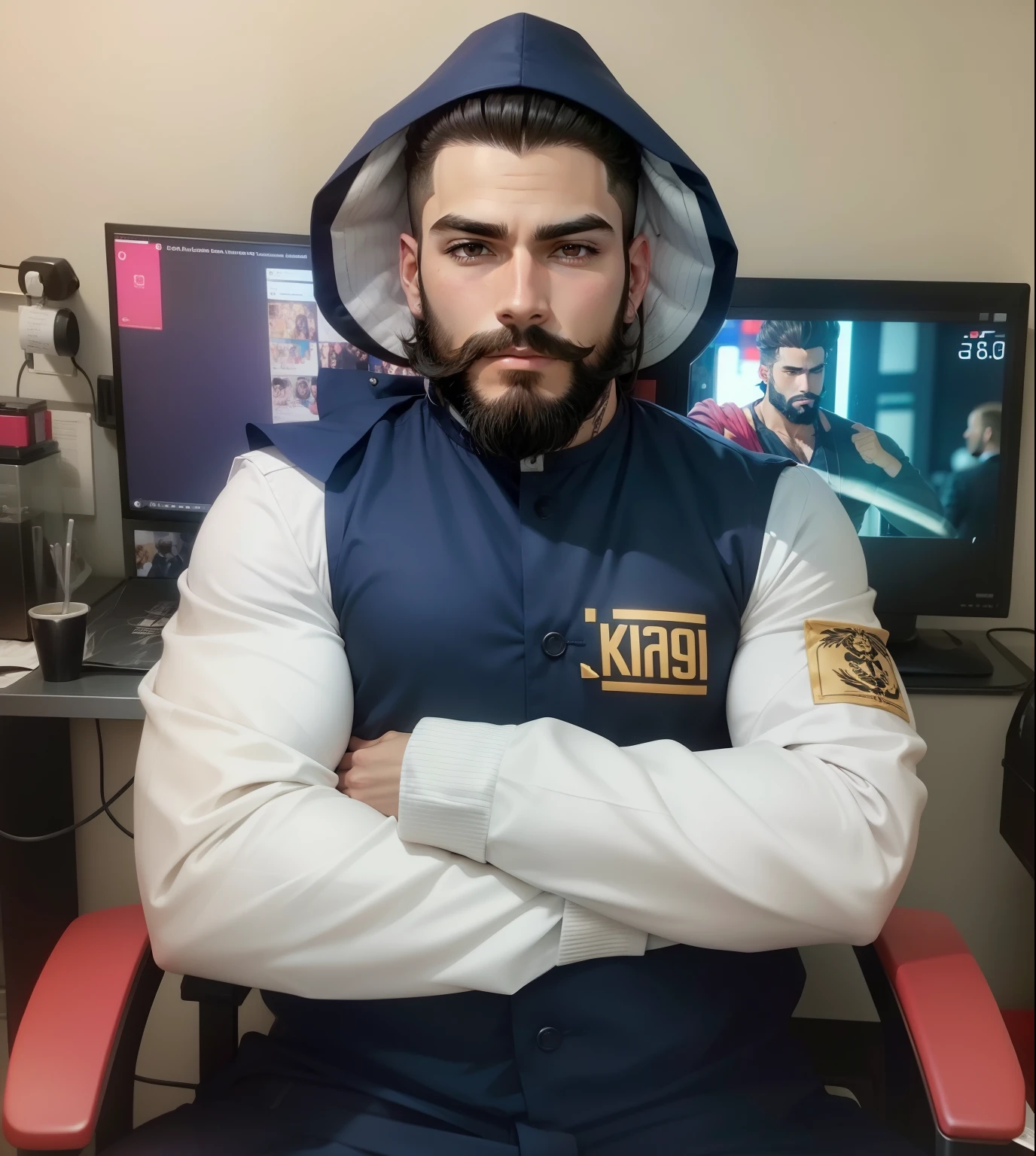 Estilo anime masculino com barba