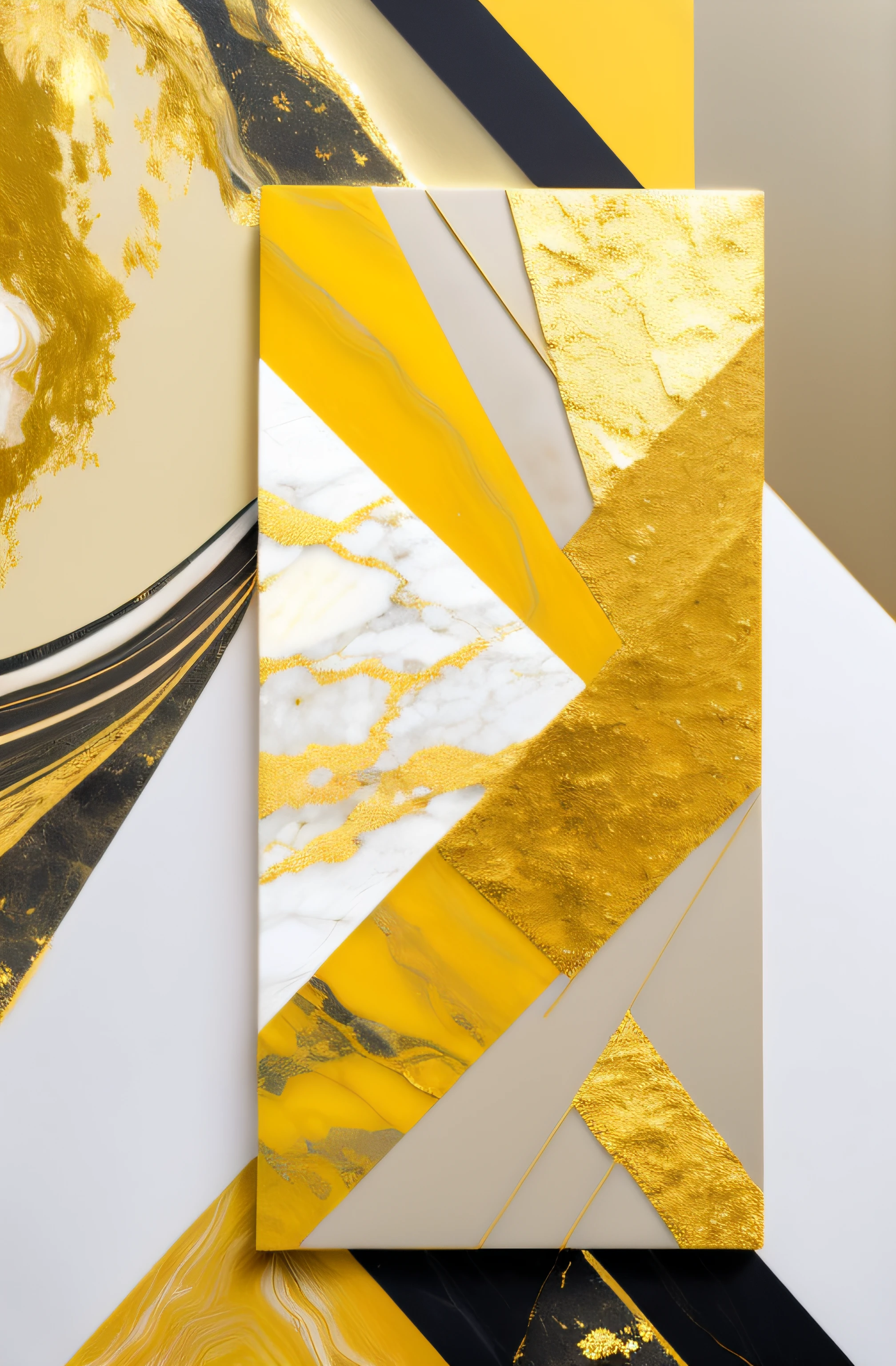 Image of Alfid with a painting with gold paint and black background, baroque marble and gold in space, touch of gold leaf, touch of gold leaf, gilded marbled paper background, marble and gold, Gold leaf art, marble and hint gold, ethereal abstract, gold leaf painting, spiritual abstract forms, gold layers, Oil painting mechanism texture, Strong contrast