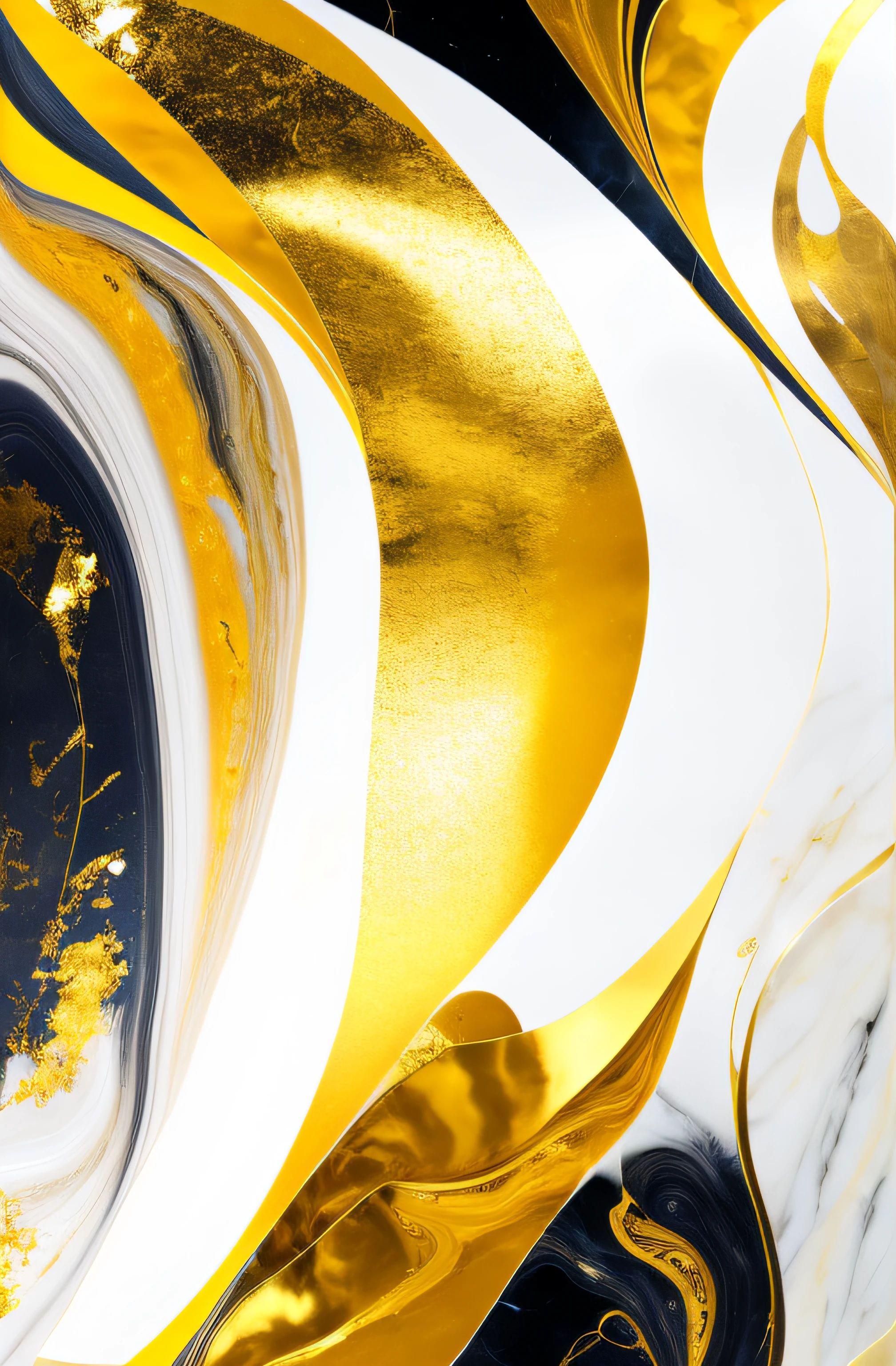 Image of Alfid with a painting with gold paint and black background, baroque marble and gold in space, touch of gold leaf, touch of gold leaf, gilded marbled paper background, marble and gold, Gold leaf art, marble and hint gold, ethereal abstract, gold leaf painting, spiritual abstract forms, gold layers, Oil painting mechanism texture, Strong contrast