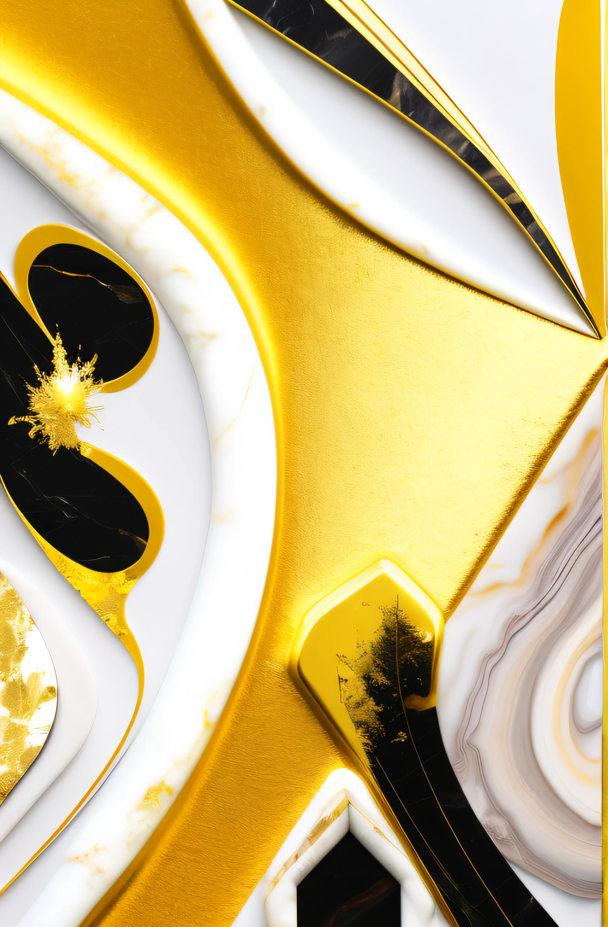 Image of Alfid with a painting with gold paint and black background, baroque marble and gold in space, touch of gold leaf, touch of gold leaf, gilded marbled paper background, marble and gold, Gold leaf art, marble and hint gold, ethereal abstract, gold leaf painting, spiritual abstract forms, gold layers, Oil painting mechanism texture, Strong contrast