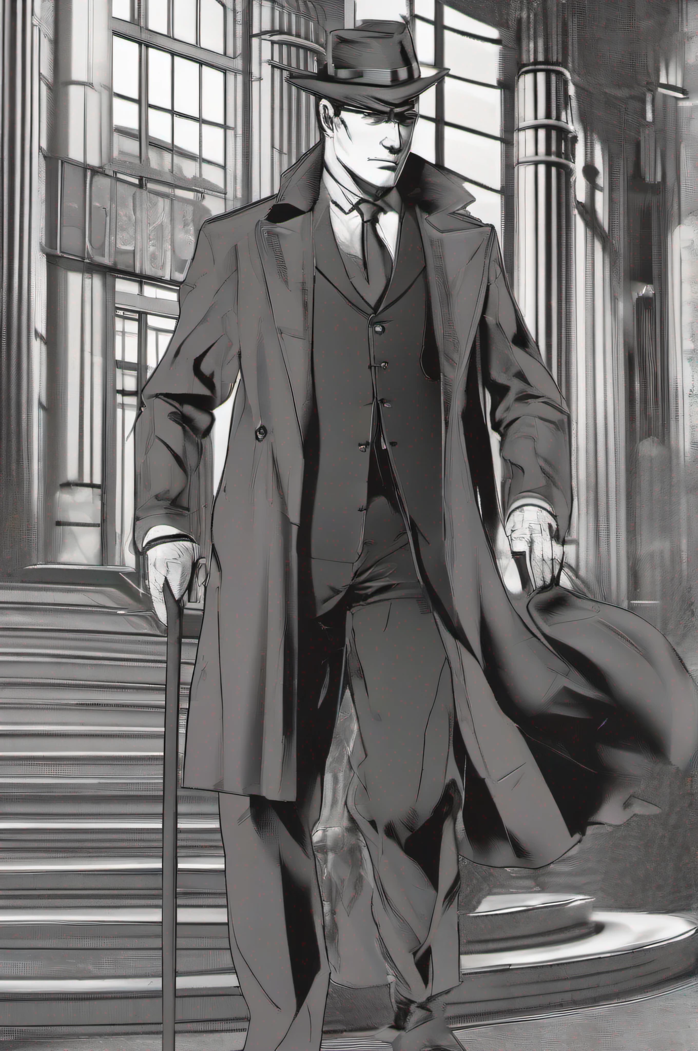 https://cdn.discordapp.com/attachments/1143628321737953330/1143832732695277608/first_variation.jpeg, manga style, manga style , manga style, no background, character sheet, there is a man in a black suit and a long coat holding a cane, epic and classy portrait, ???? film world character design, high detail iconic character, character full body portrait, ( ( character concept art ) ), 3 d render character art 8 k, full body character portrait, amazing 8k character concept art, style of marcin blaszczak, full entire body fun pose, fullbody dynamic poses, dynamic poses, different poses, various action poses