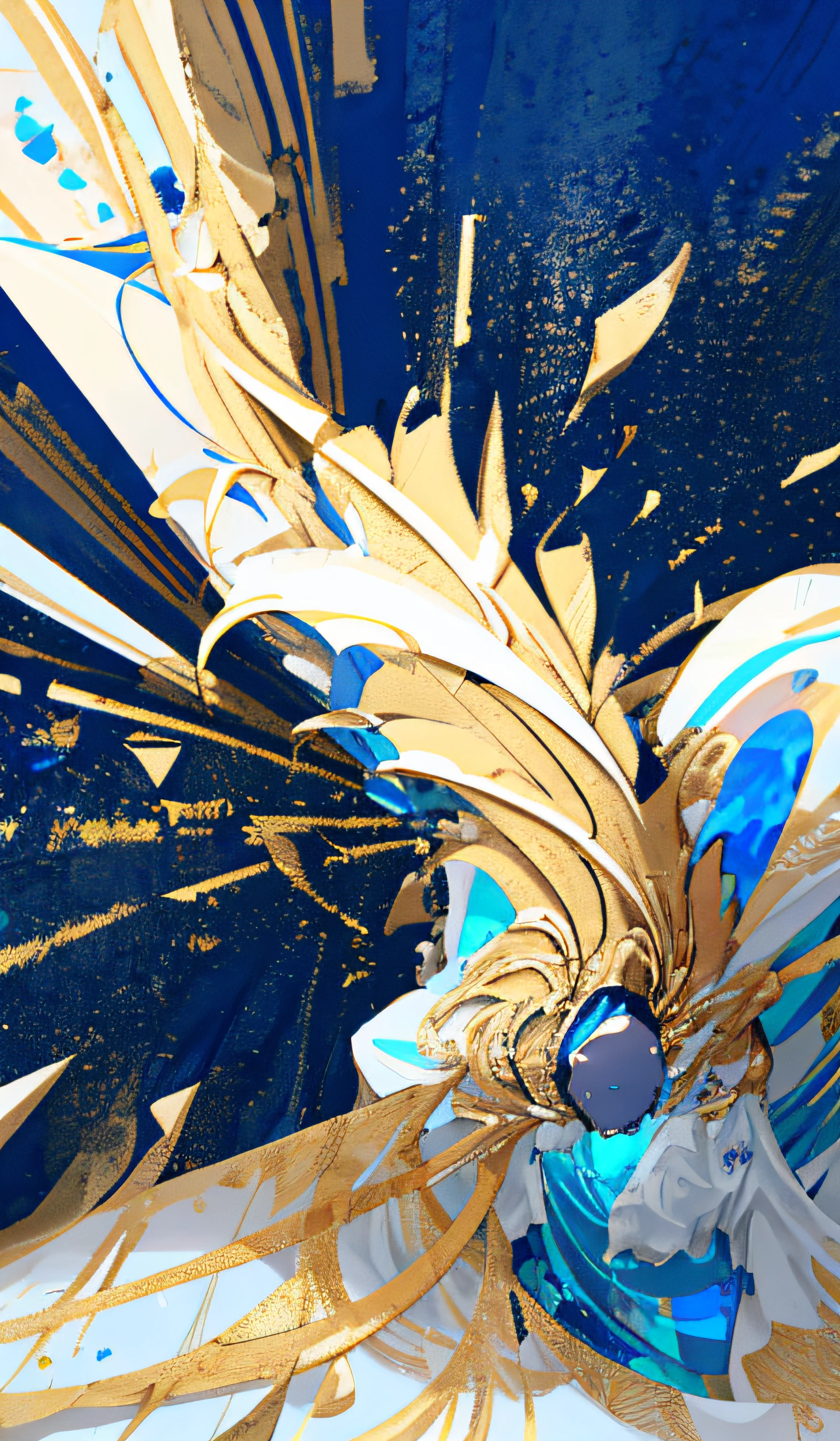 Draw blue and white abstract paintings with gold paint, black in color, marble and gold, White + Blue + Gold Black, blue black gold, gold and blue, colors with gold and dark blue, Blue and gold, Gold and indigo, blue colors、White and gold, abstract design. Blue, cinematic blue and gold, Gold and black blue light