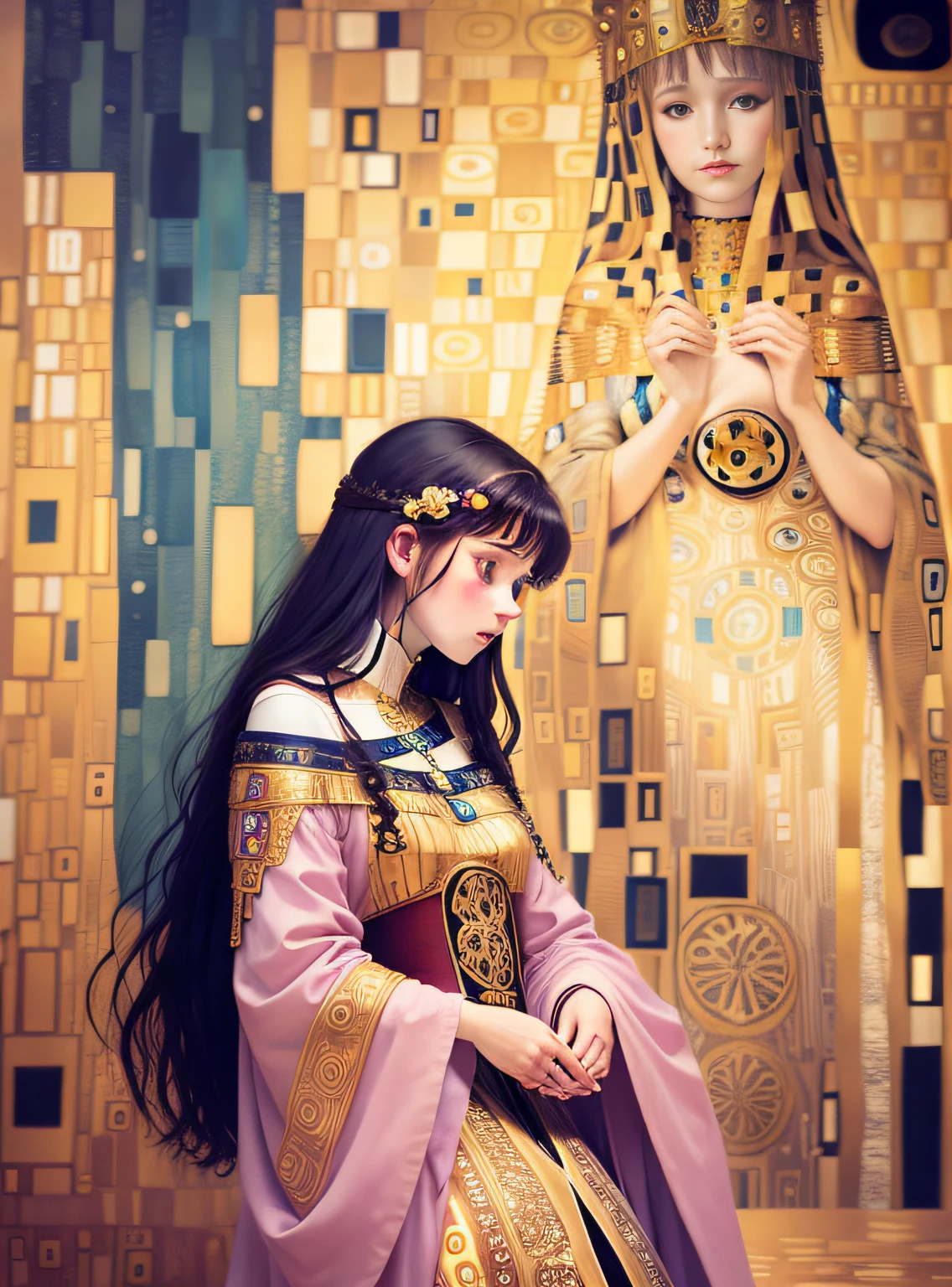 Klimt,one-girl,Dream-like color environment