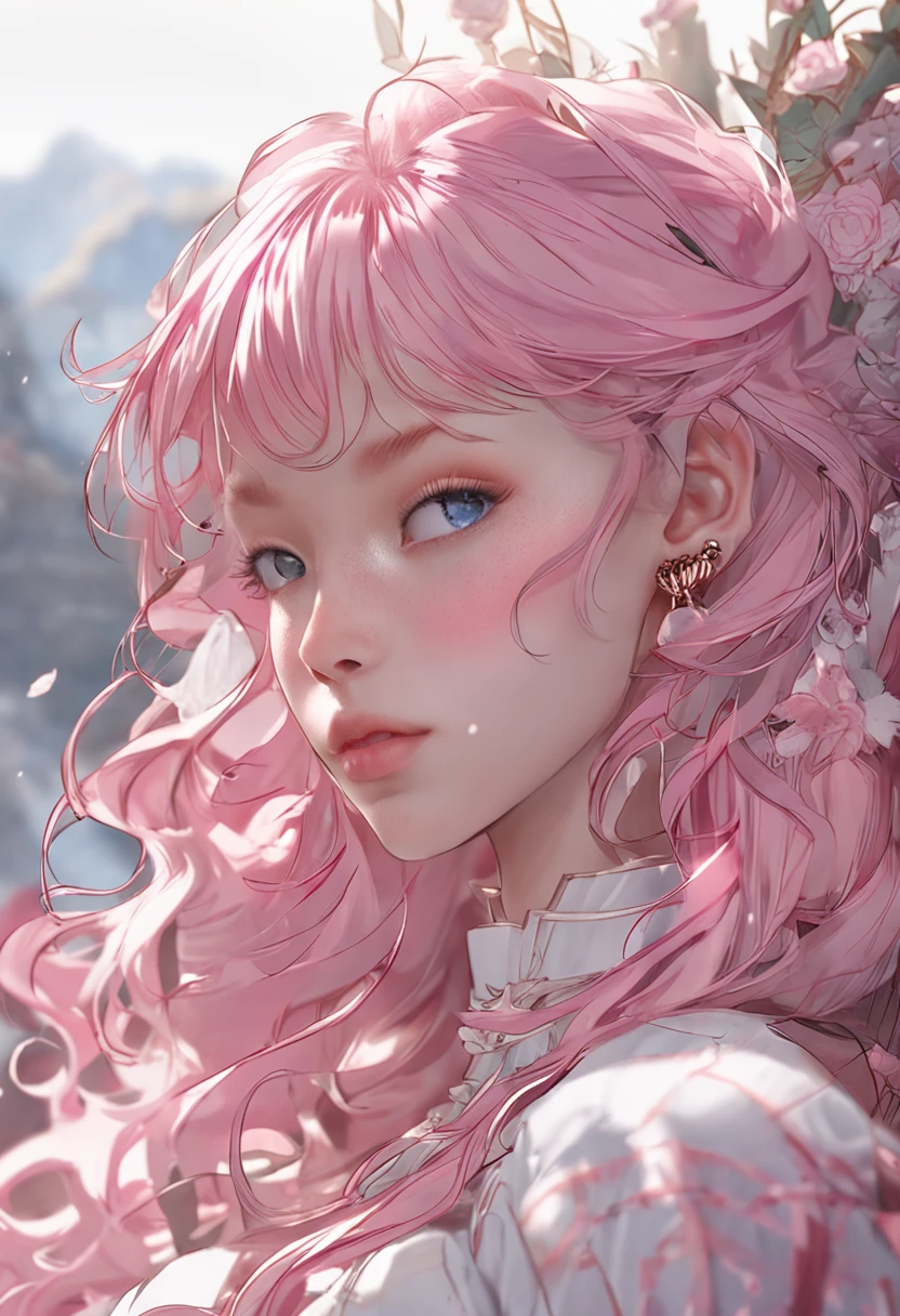 Pink hair, white skin, girlfriend, royal sister, exposed, figure, excellent, exquisite