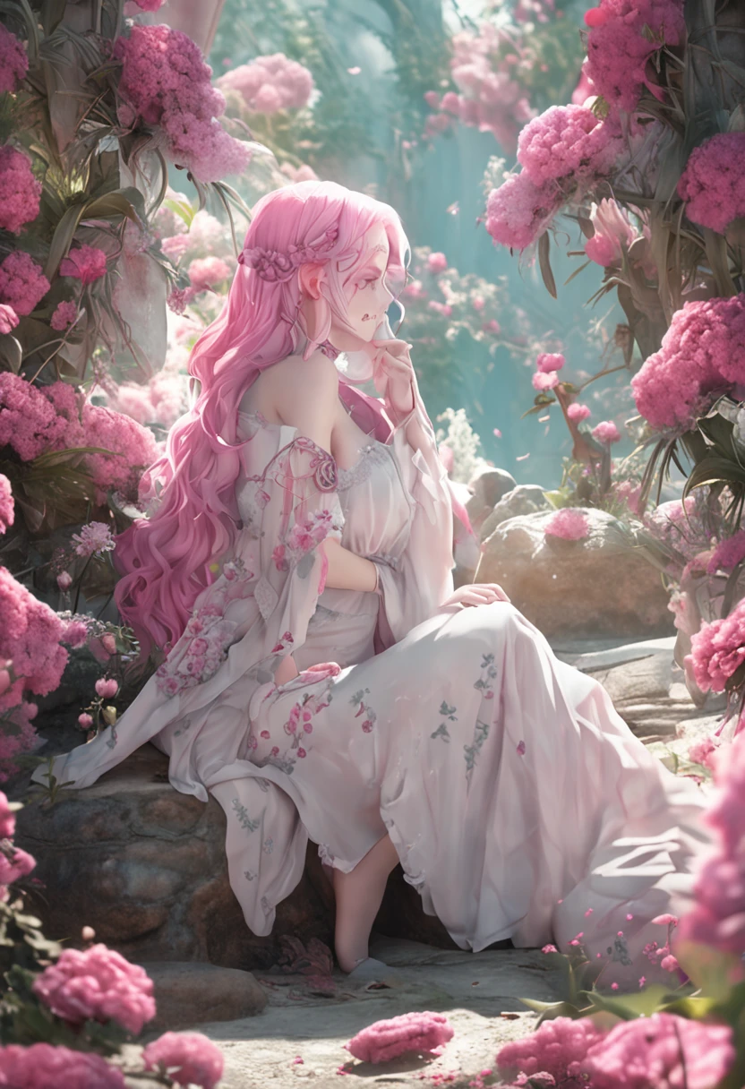 Pink hair, white skin, girlfriend, royal sister, exposed, figure, excellent, exquisite