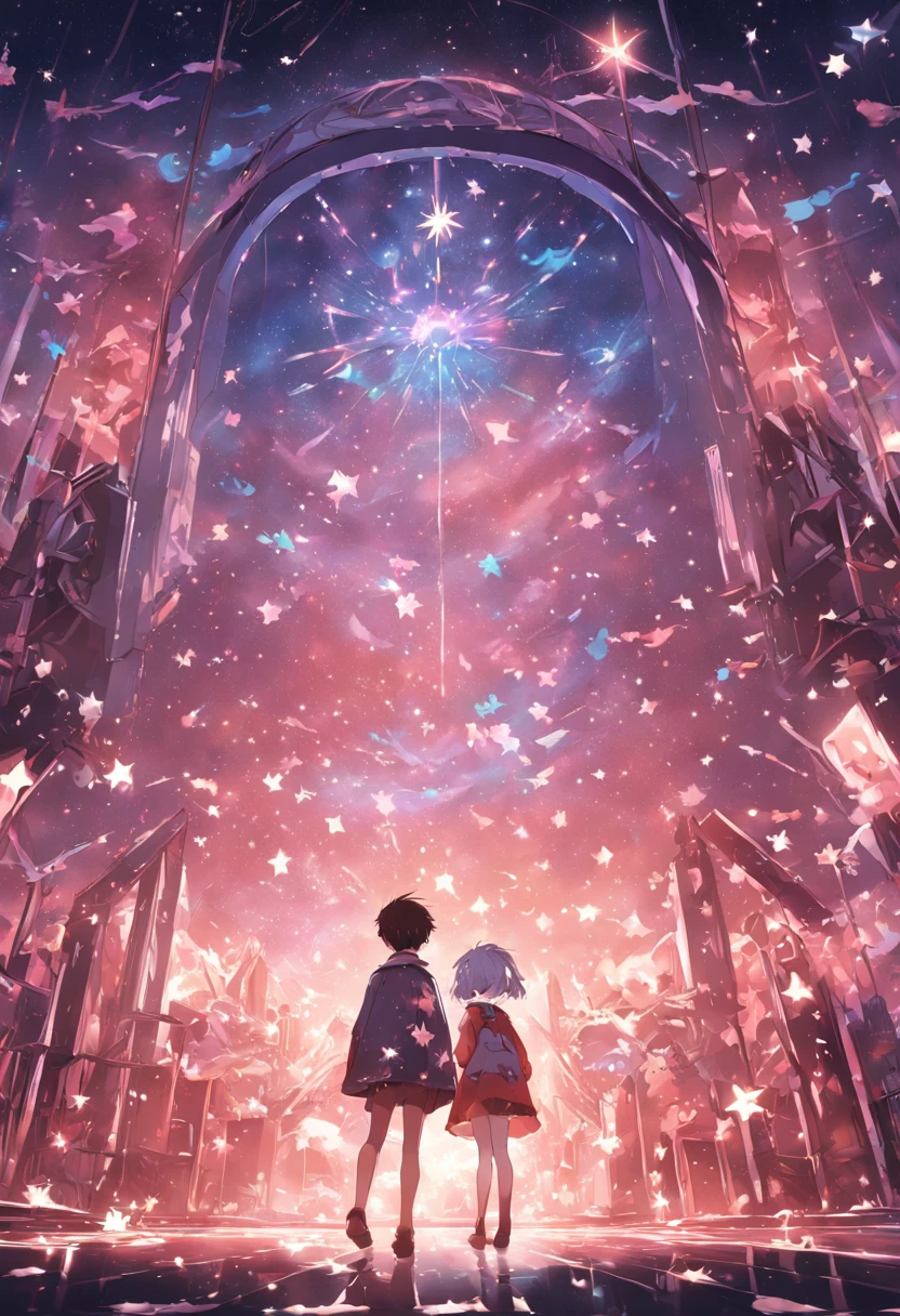 Stars shine,Colorful,Lolita style clothing,Cartoony,Chubby little boy,