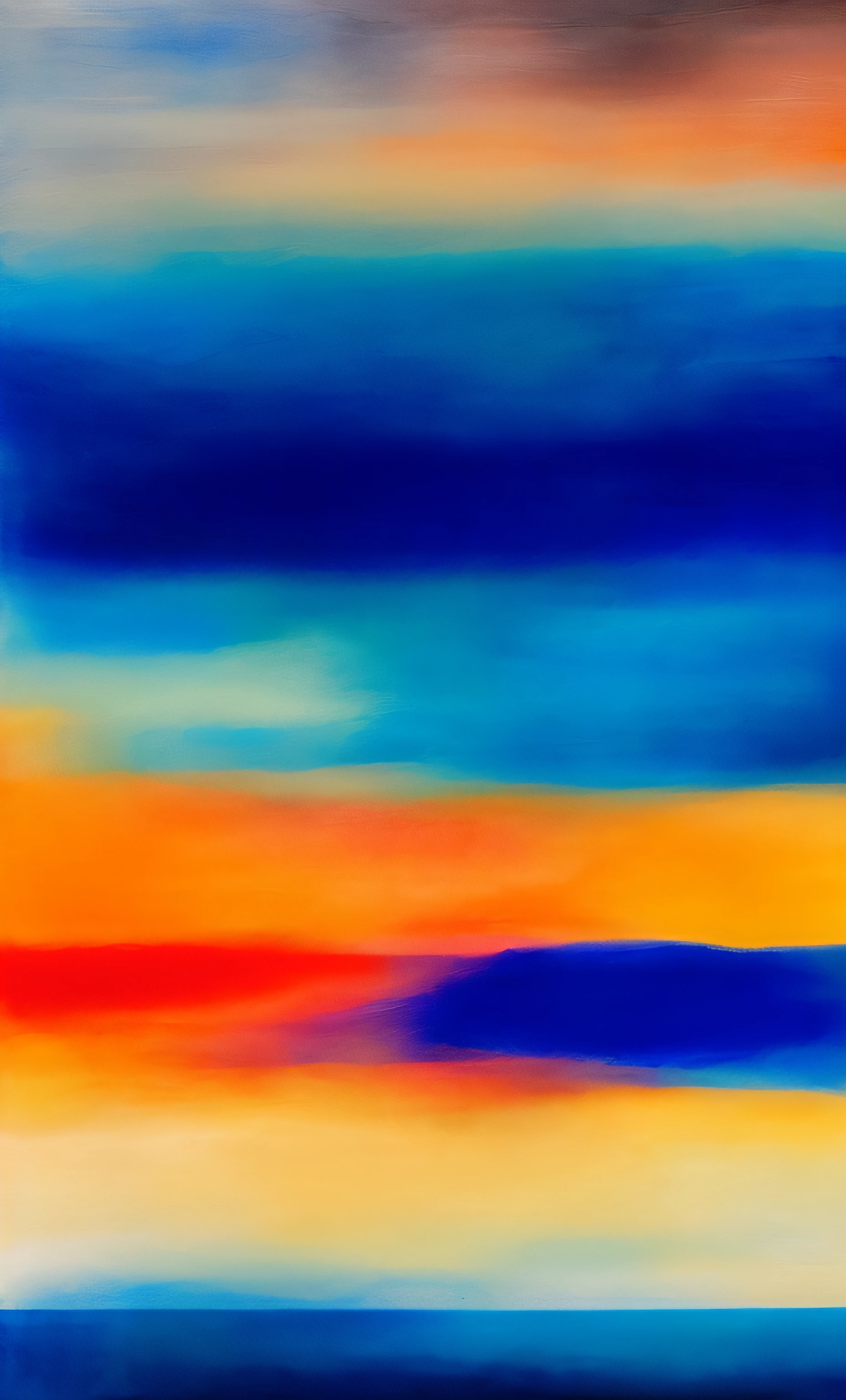 abstract colours, abstract colours, Background color contrast, The contrast between cold and warm colors is strong, Abstract illustration, Prussian blue and Siena original blue, Abstract composition, Warm color artistic interpretation,Minimalist style